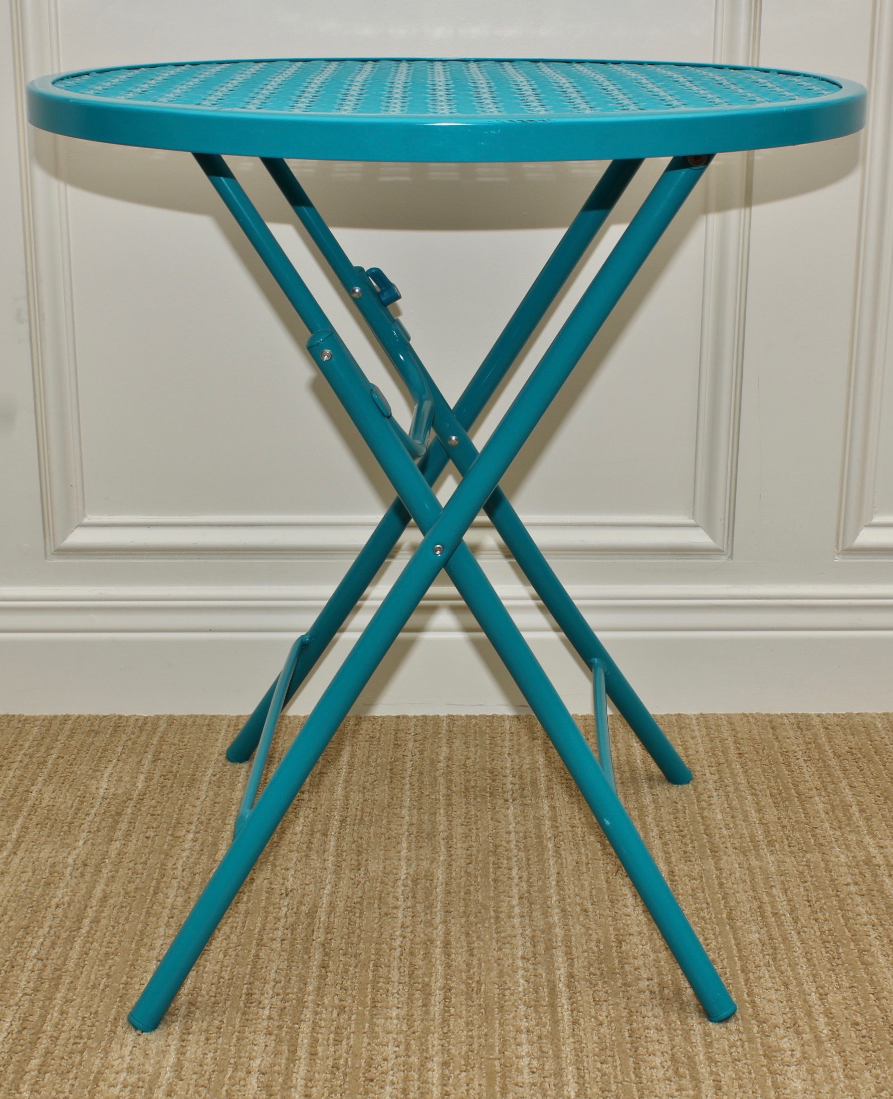 Contemporary Teal Metal Folding Bistro Dining Set