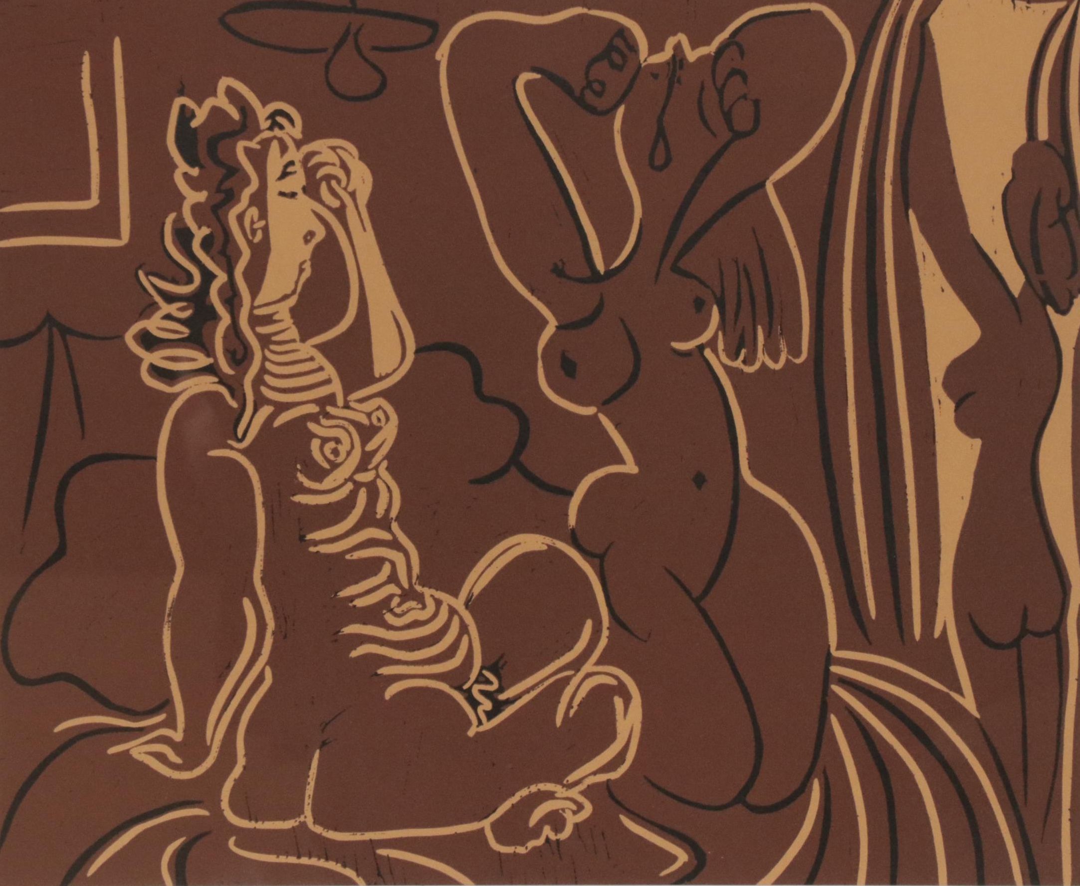Pablo Picasso Linoleum Cut "Three Women"