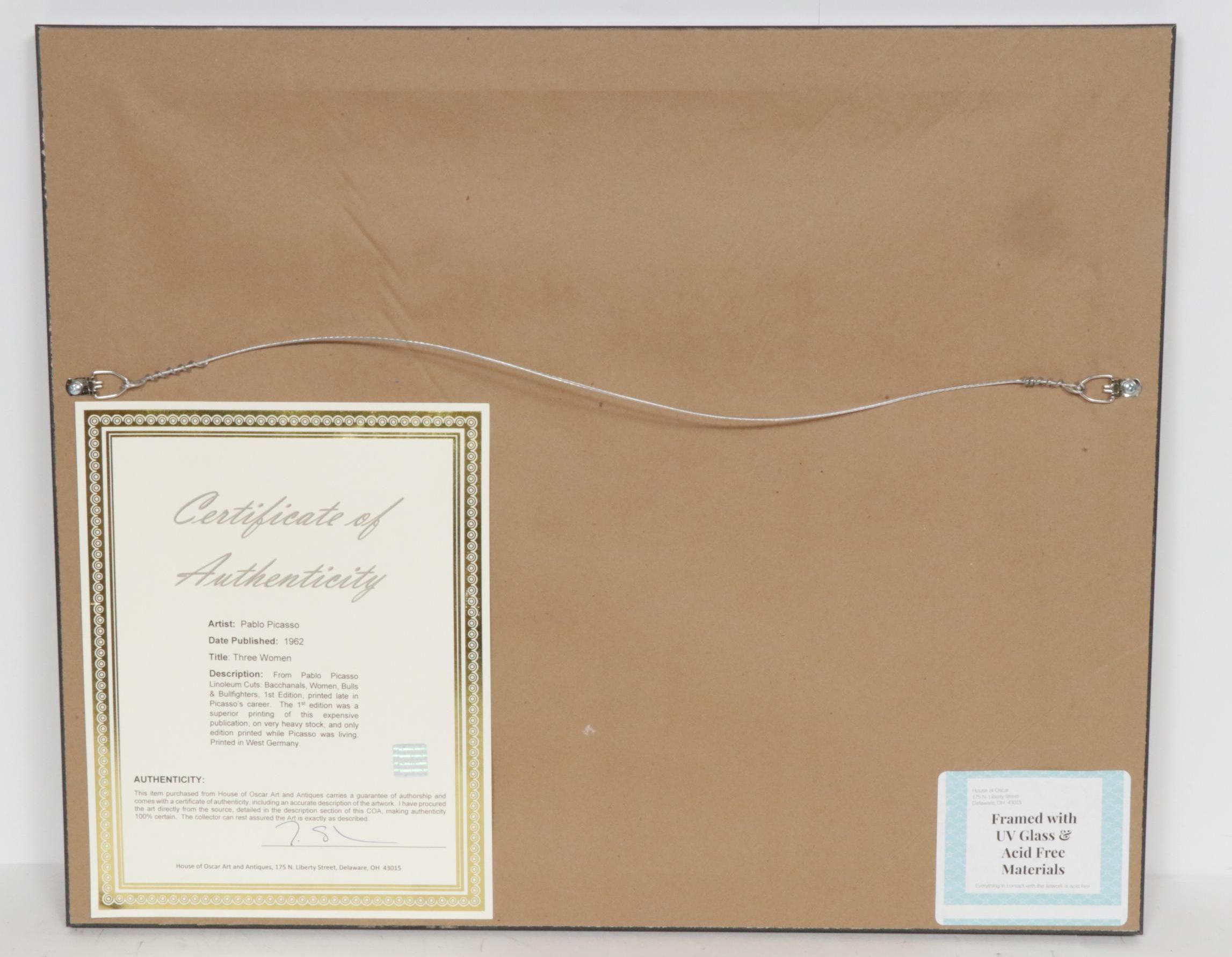 Pablo Picasso Linoleum Cut "Three Women"