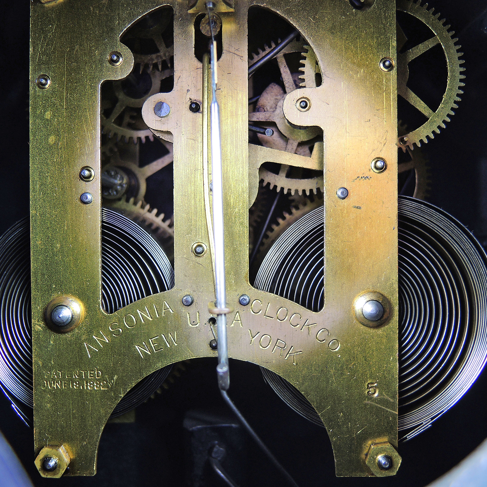 Ansonia Clock Company "Danube" Iron Mantel Clock, Circa 1900