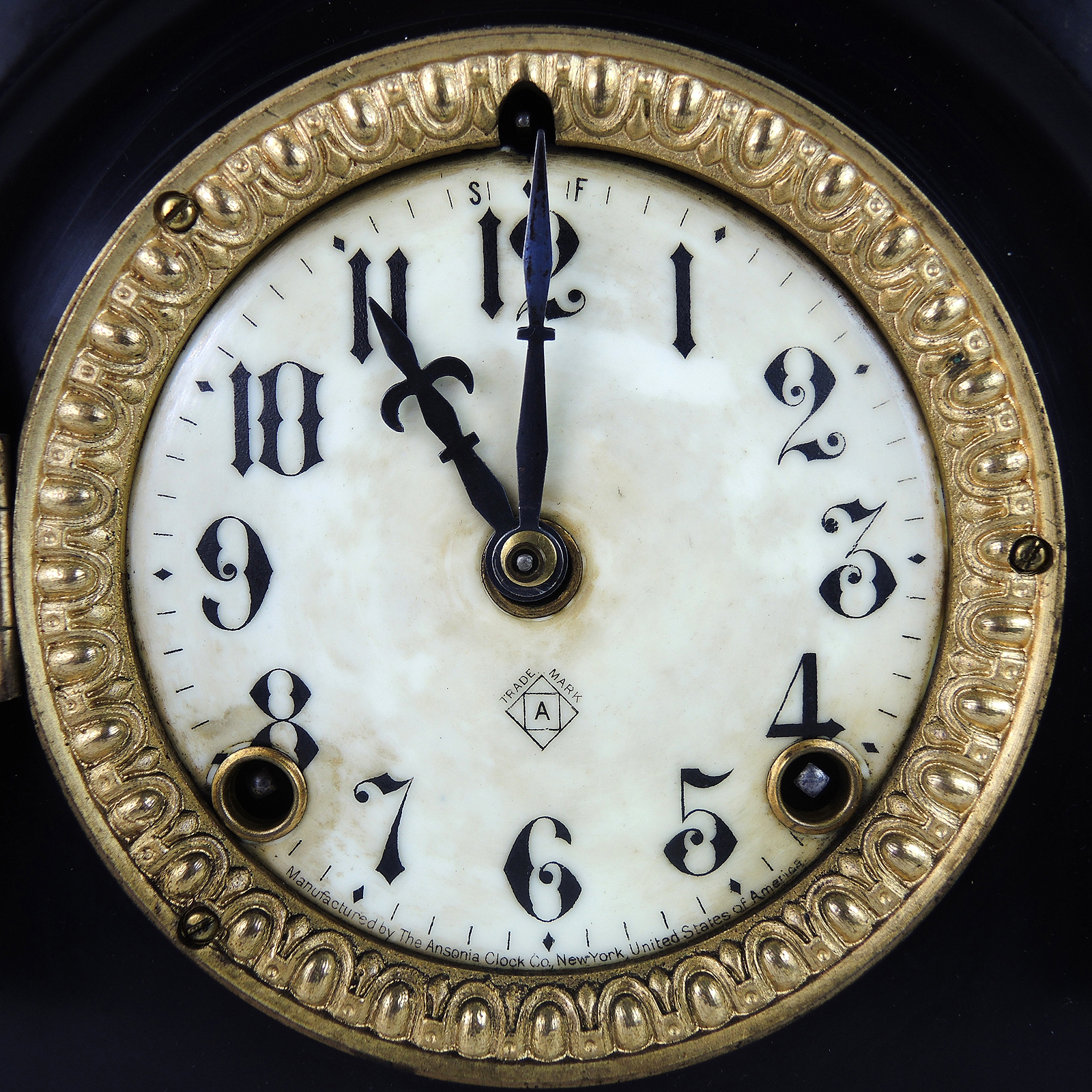 Ansonia Clock Company "Danube" Iron Mantel Clock, Circa 1900