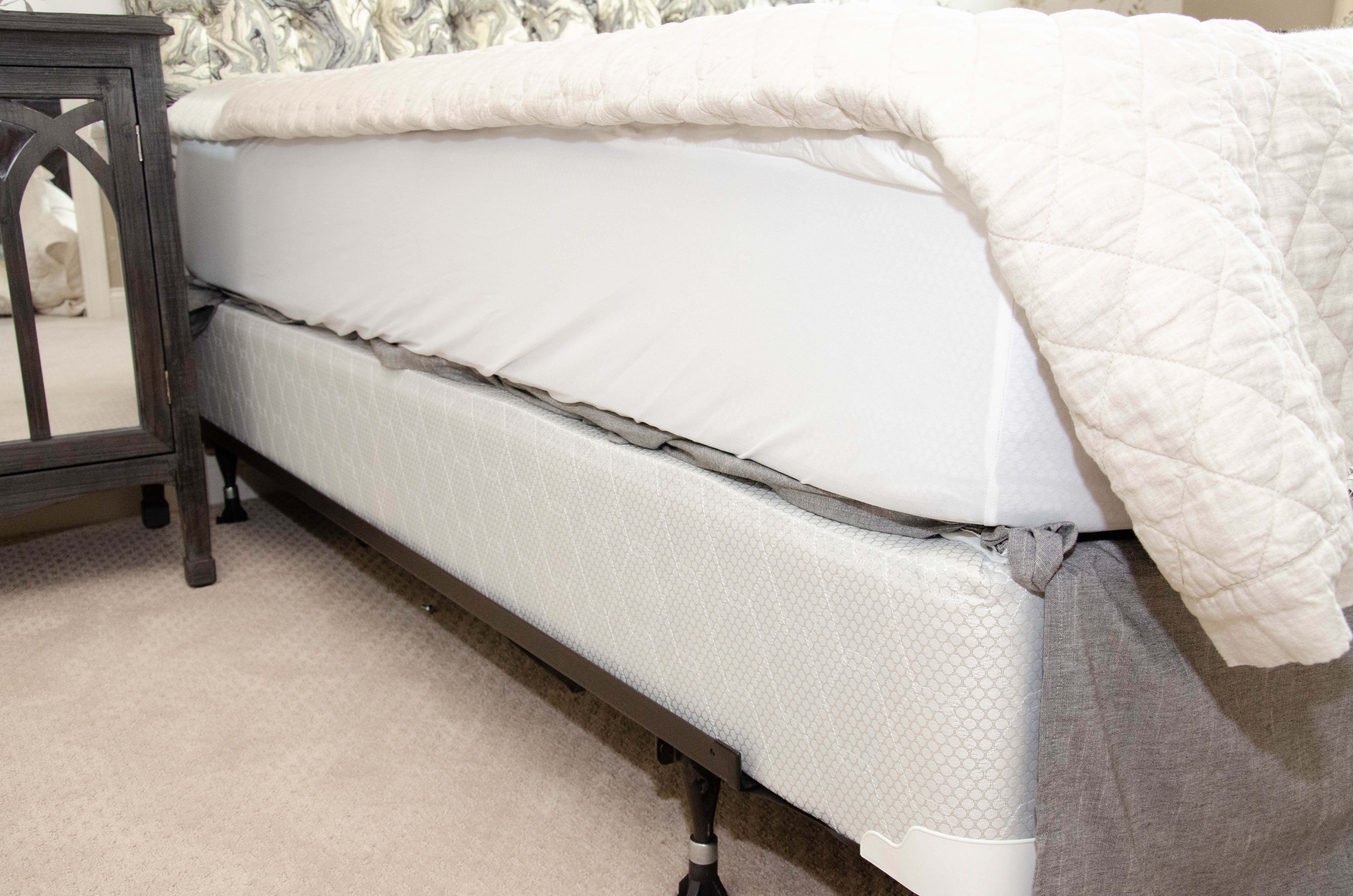 Button-Tufted Queen Size Headboard and Bed Frame with Rufino Plush Mattress