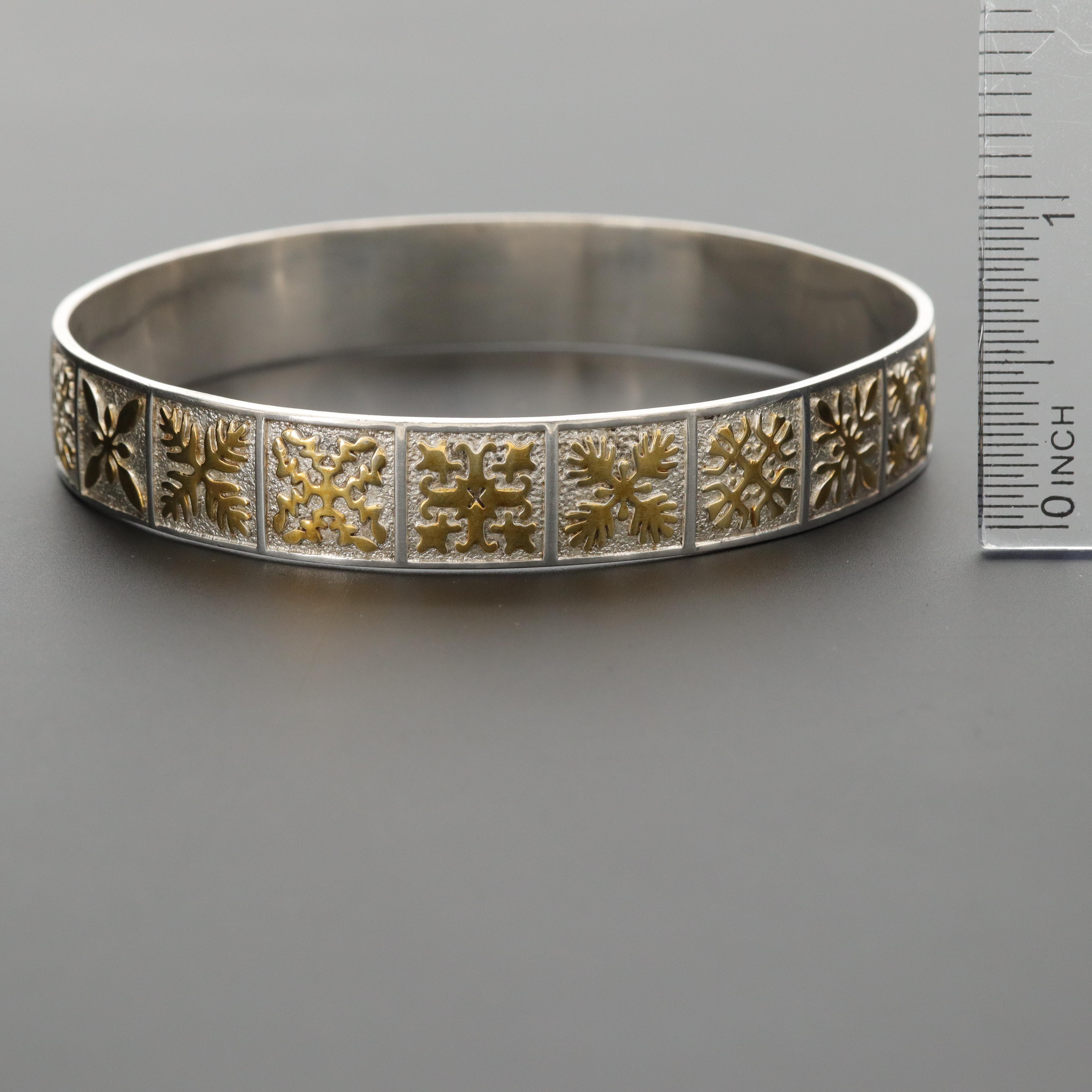 Sterling Citrine and Cultured Pearl Cuff and Snowflake Motif Bangle Bracelet