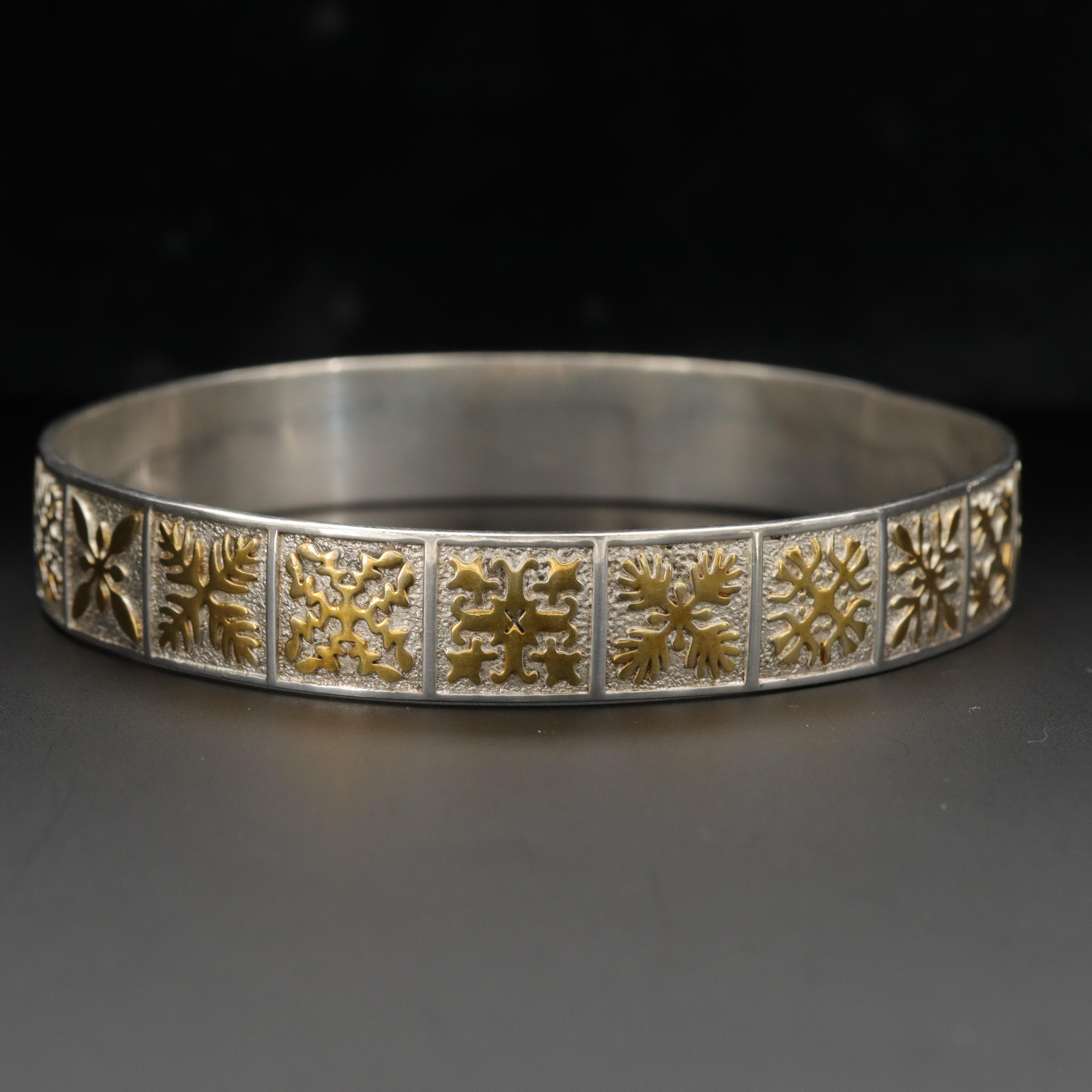 Sterling Citrine and Cultured Pearl Cuff and Snowflake Motif Bangle Bracelet