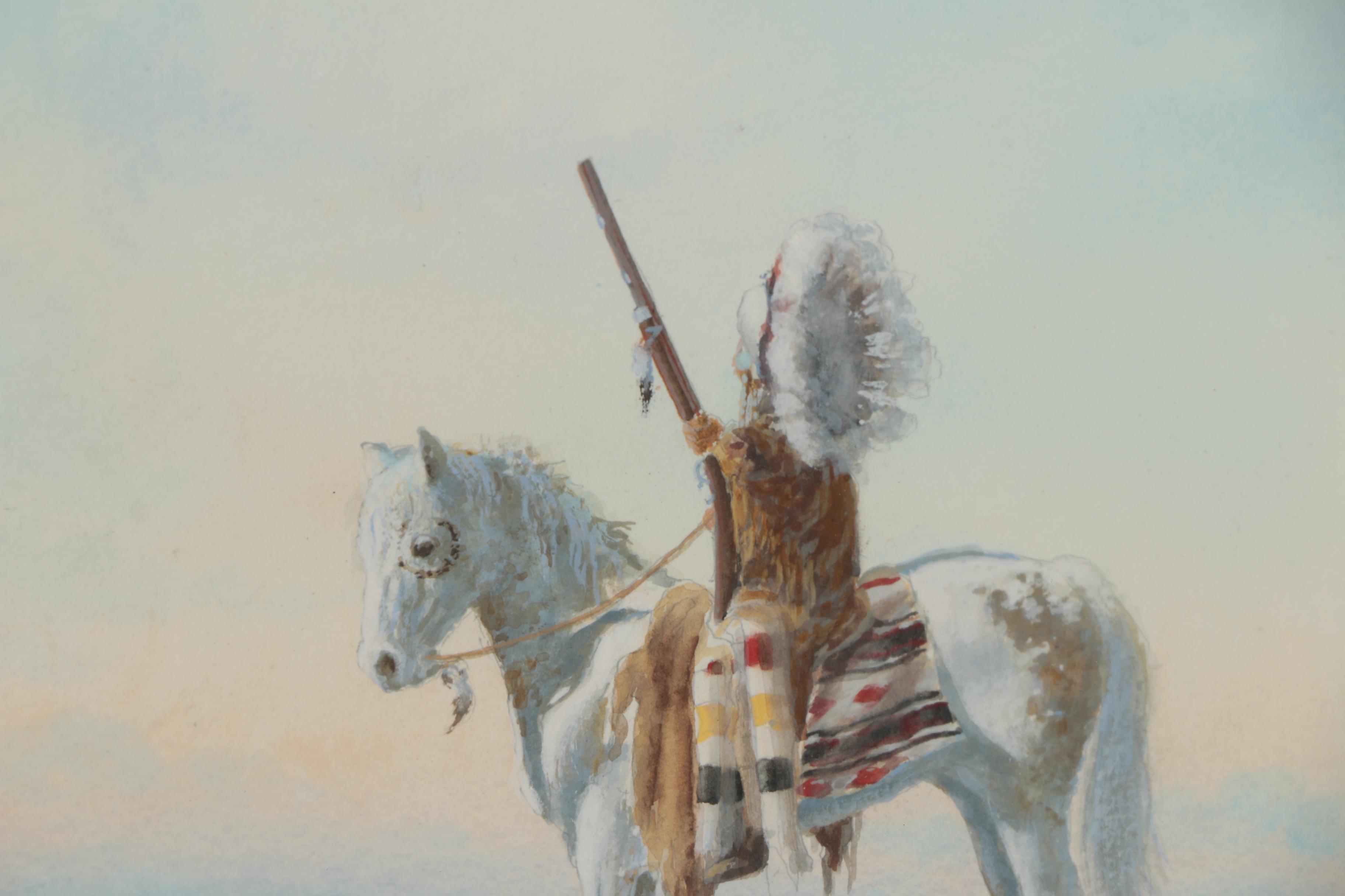 Richard Heichberger Watercolor Painting "On a Winter's Sky"