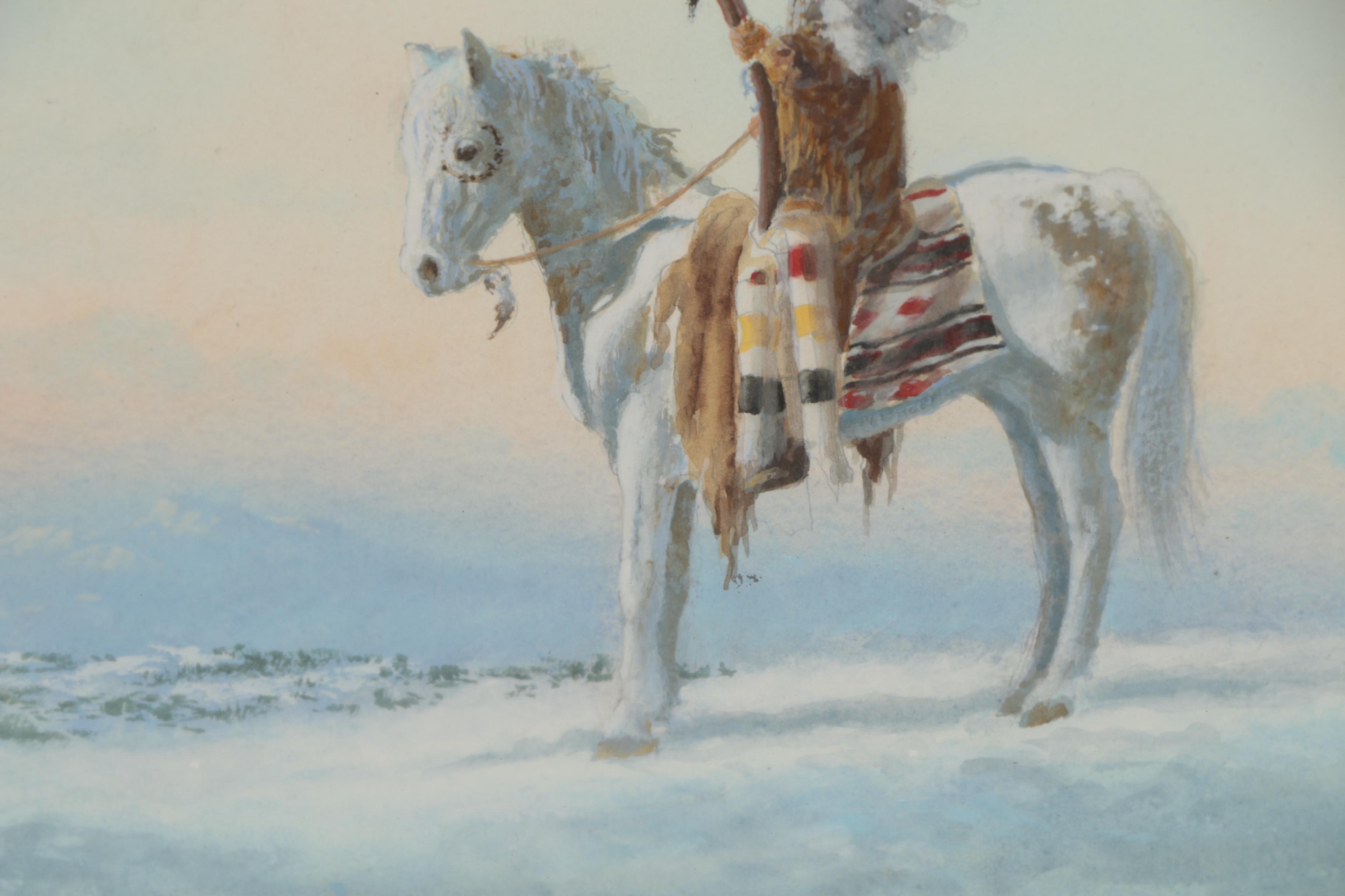 Richard Heichberger Watercolor Painting "On a Winter's Sky"