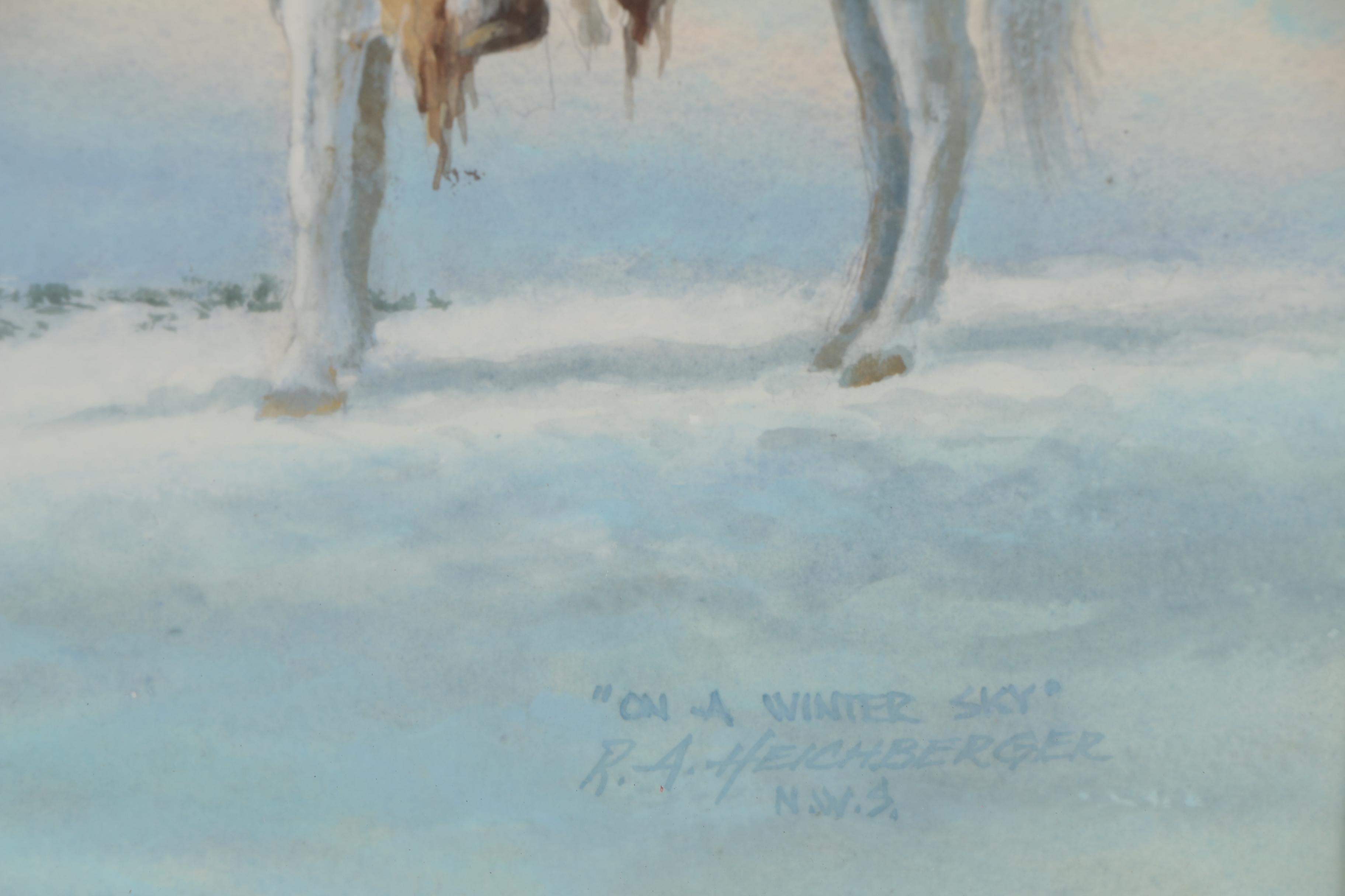 Richard Heichberger Watercolor Painting "On a Winter's Sky"