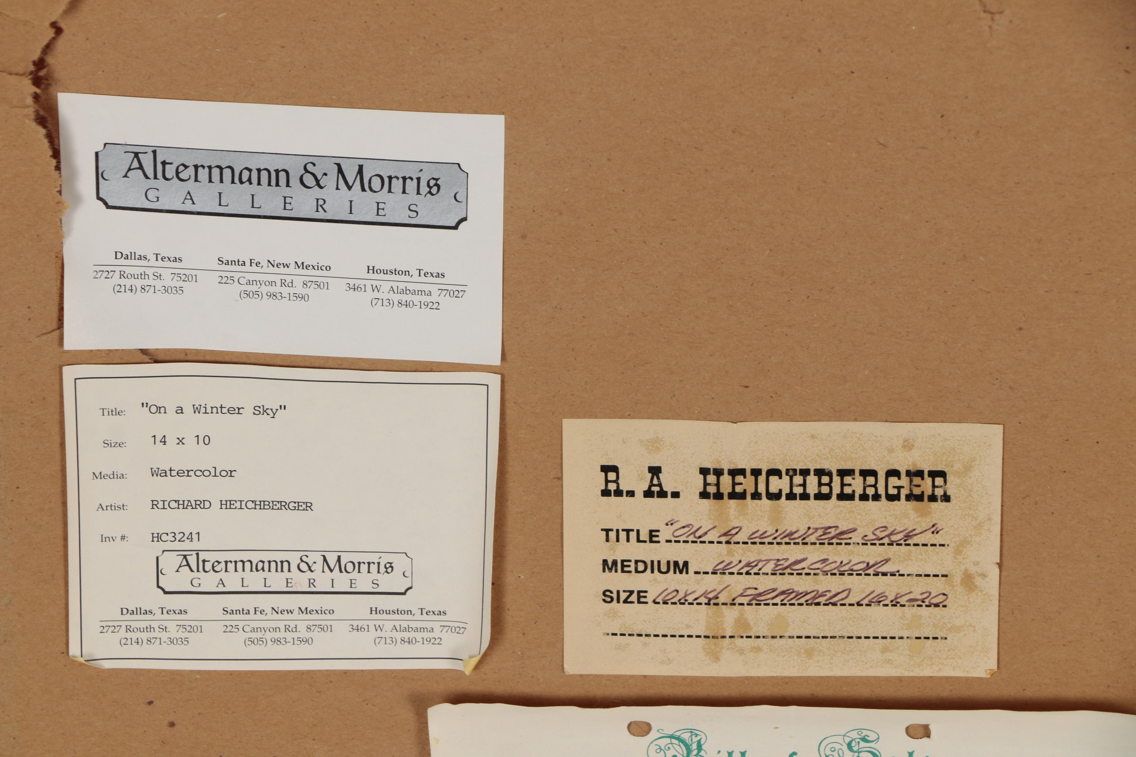 Richard Heichberger Watercolor Painting "On a Winter's Sky"