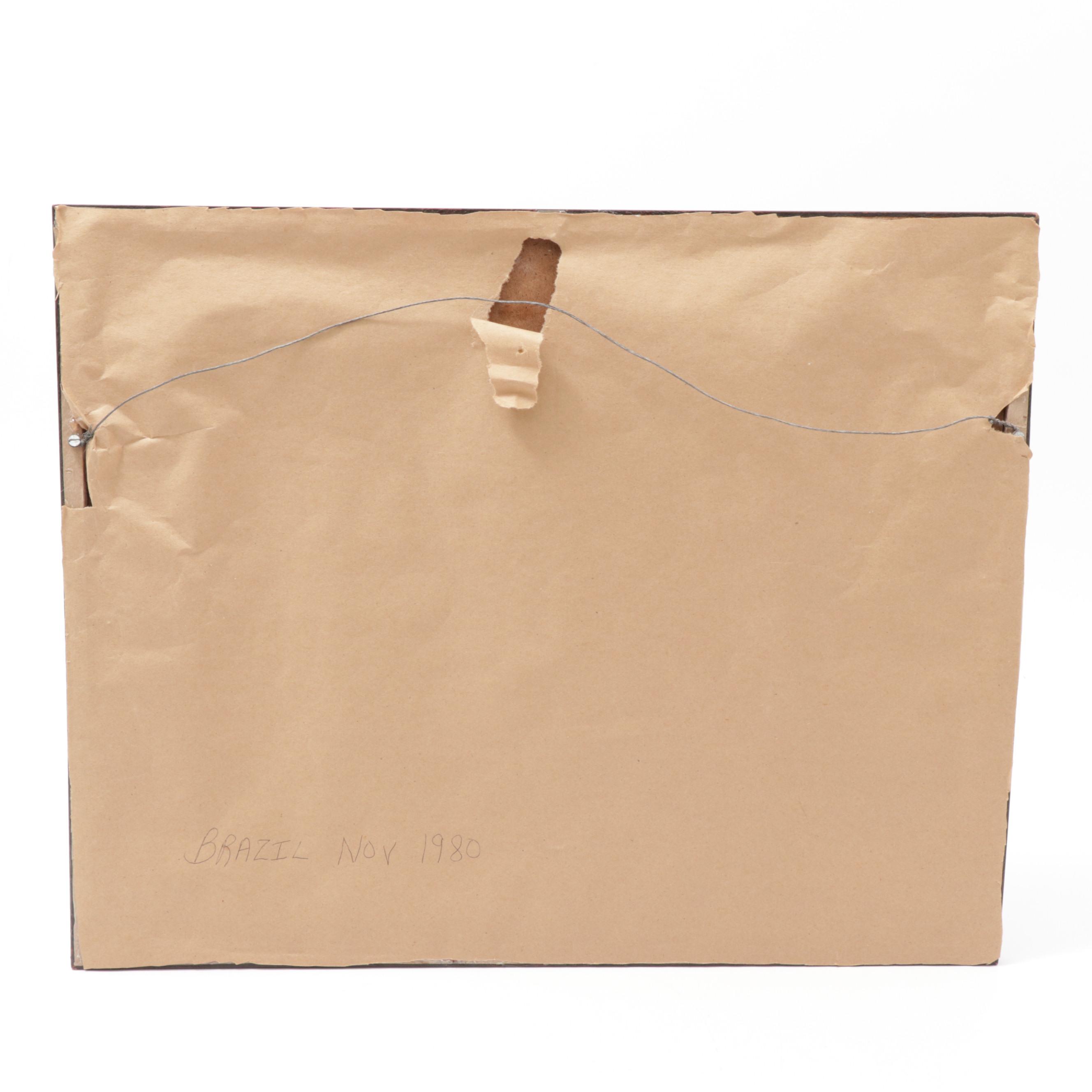 Brazilian Blue Morpho Butterfly Wing Collage, circa 1980