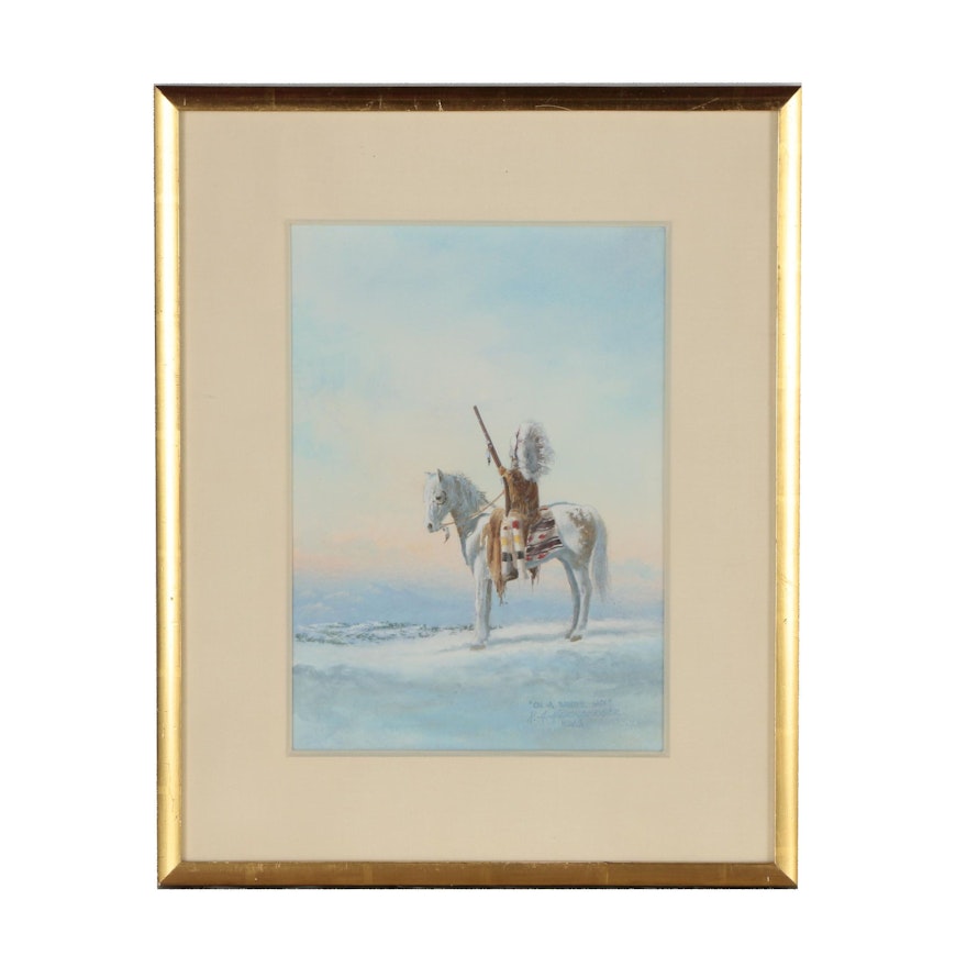 Richard Heichberger Watercolor Painting "On a Winter's Sky"