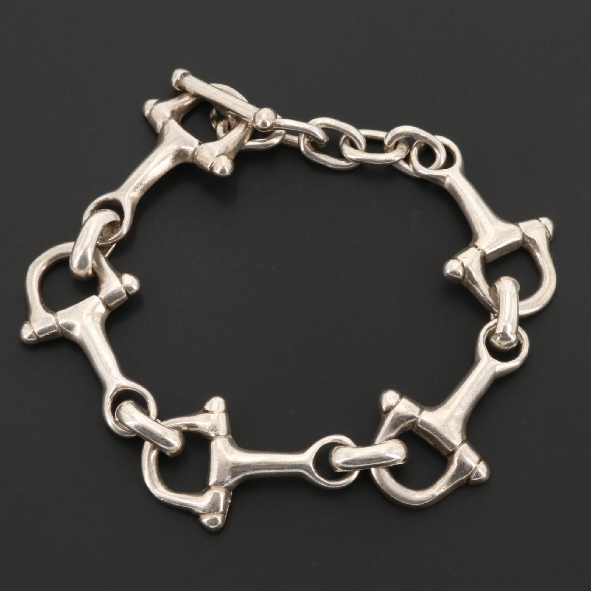 Sterling Silver Bracelets with Horse, Schoolhouse and Motorcycle Charms