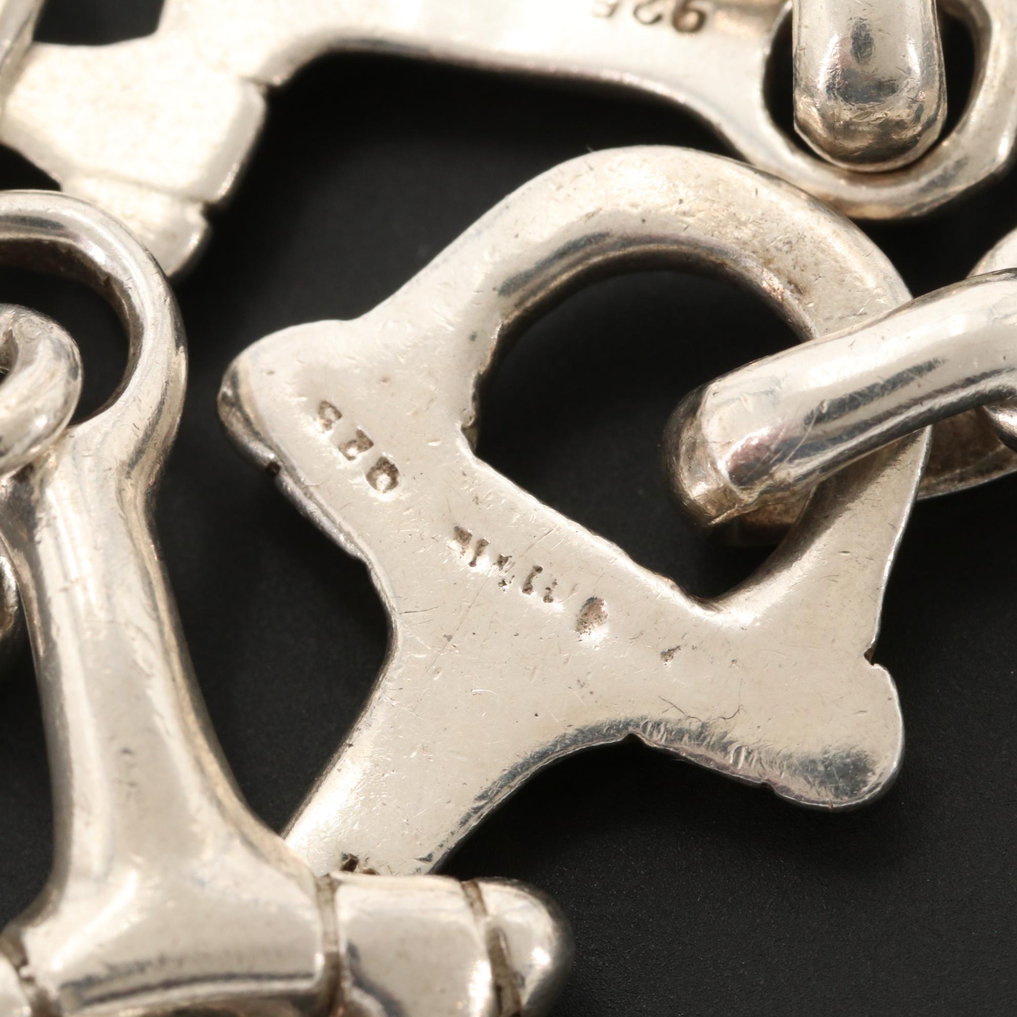 Sterling Silver Bracelets with Horse, Schoolhouse and Motorcycle Charms