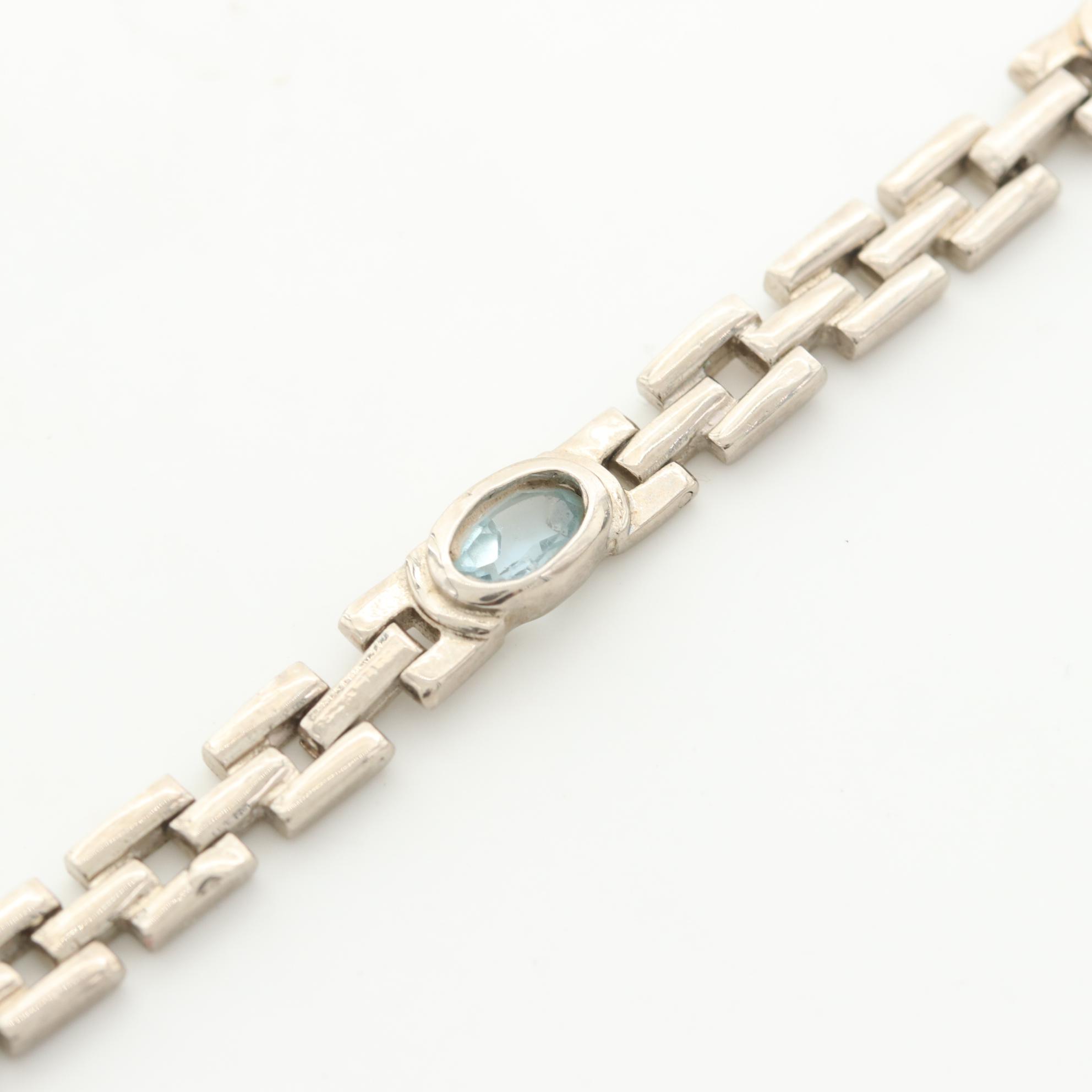 Sterling Bracelet with Amethyst, Peridot, Citrine, Garnet and Blue Topaz