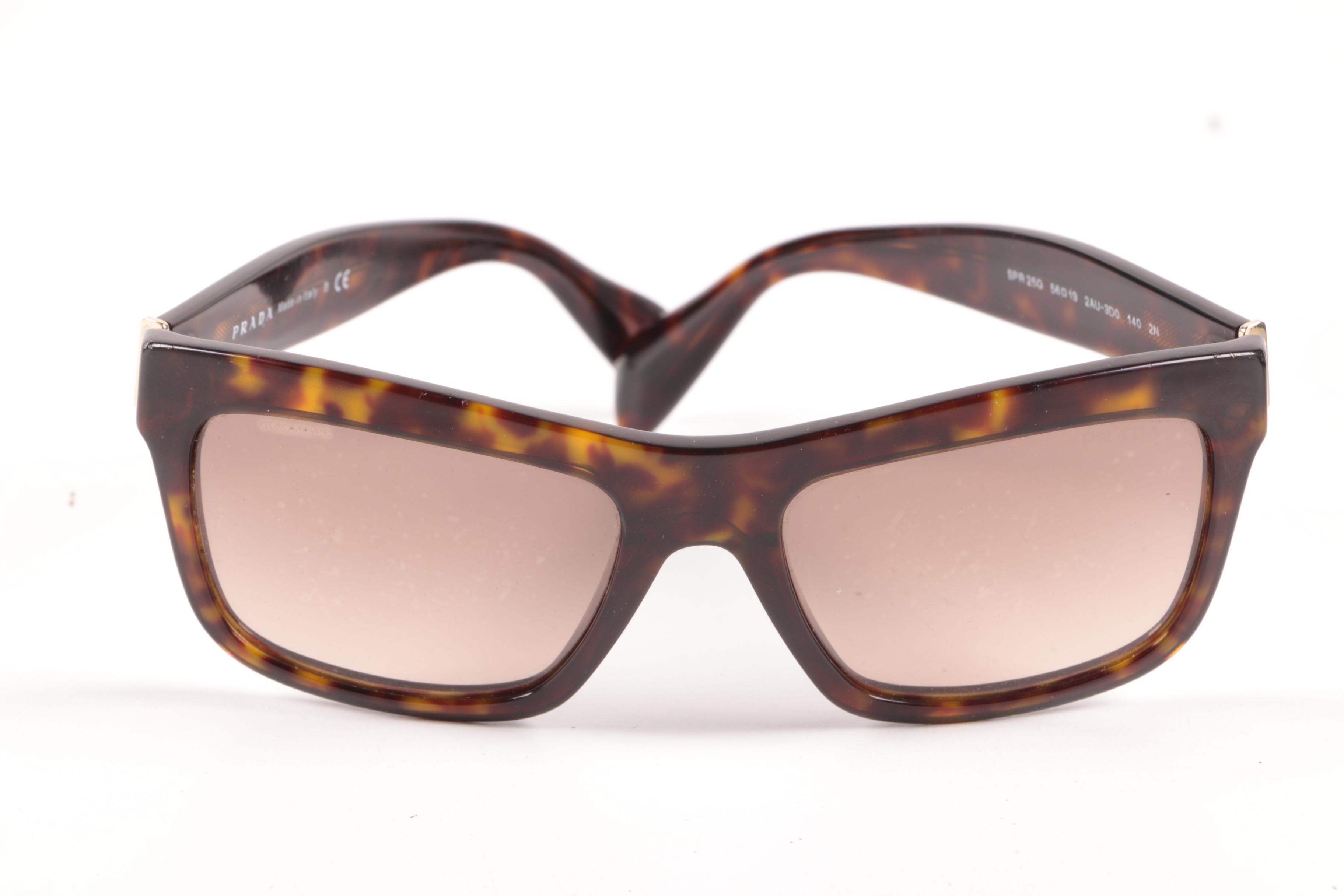 Prada SPR 250 Havana Sunglasses in Tortoise with Case