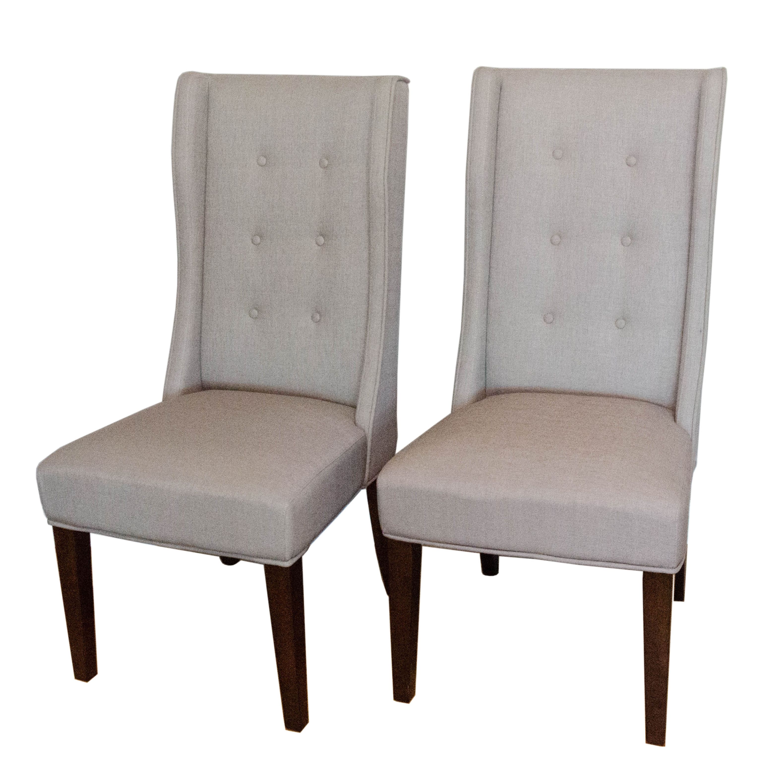 High Back Button-Tufted Upholstered Dining Chairs