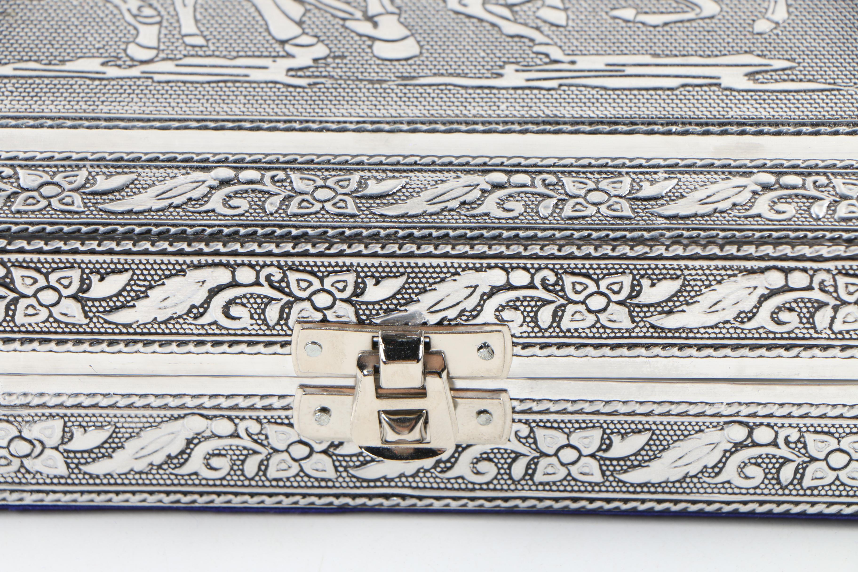 "Handicraft" Stamped Metal Jewelry Display Cases