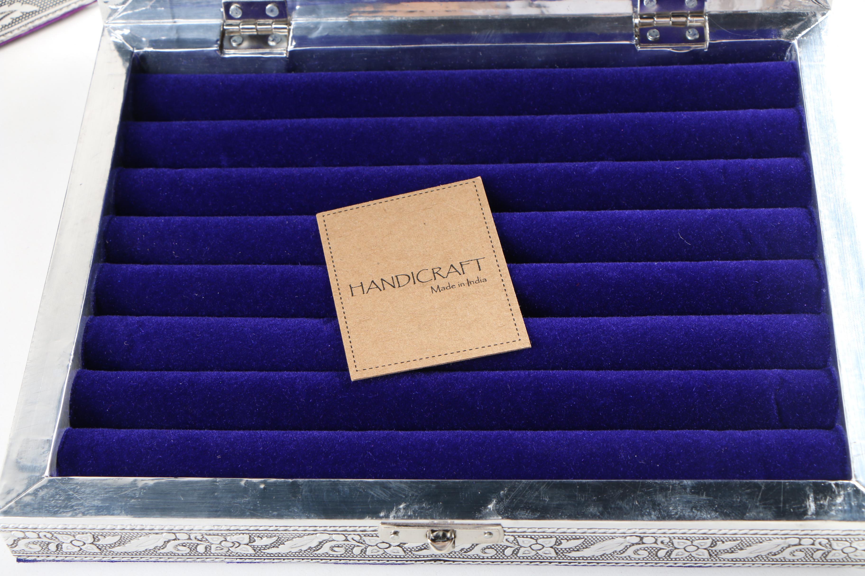 "Handicraft" Stamped Metal Jewelry Display Cases