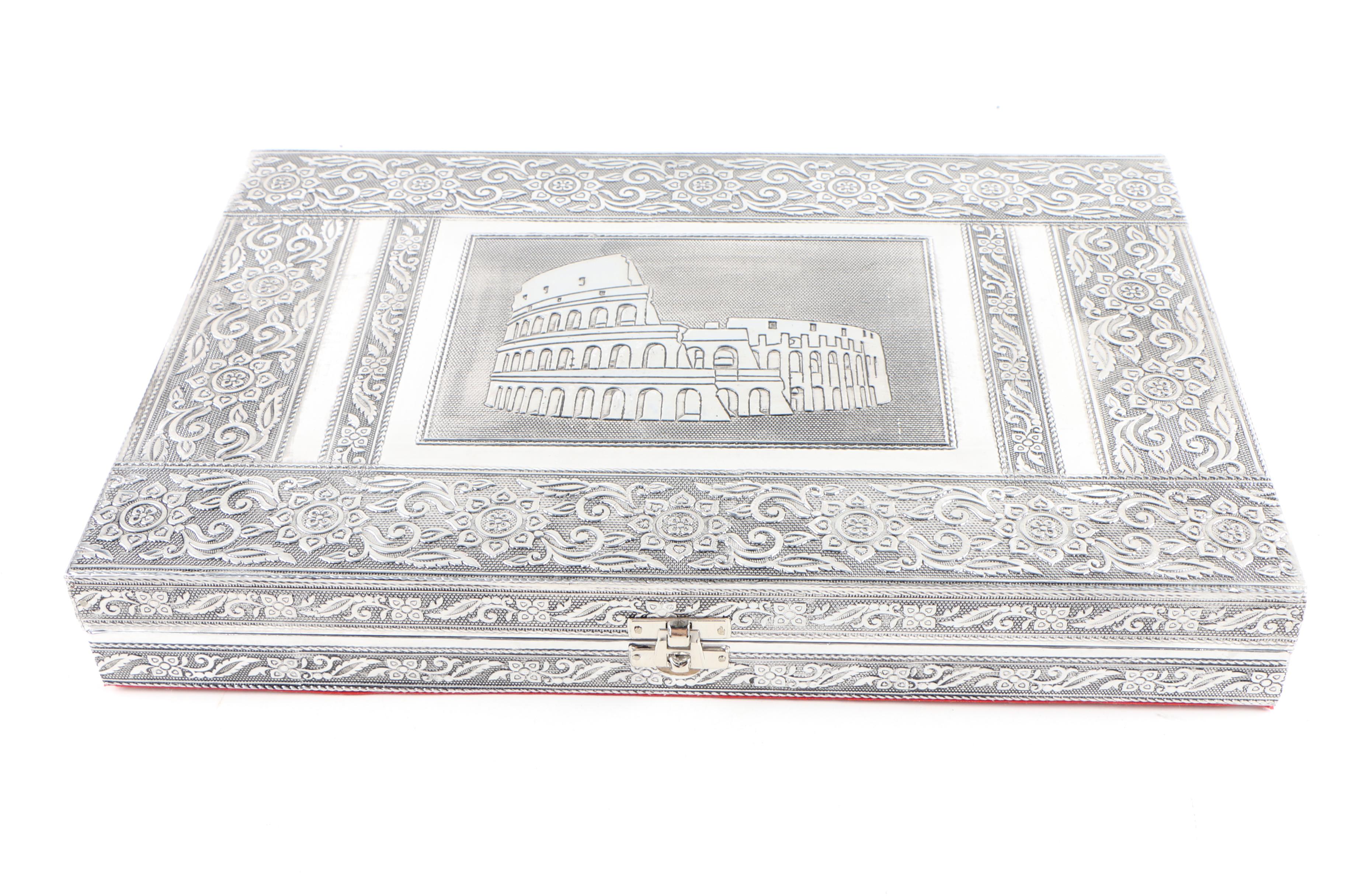 "Handicraft" Stamped Metal Jewelry Display Cases