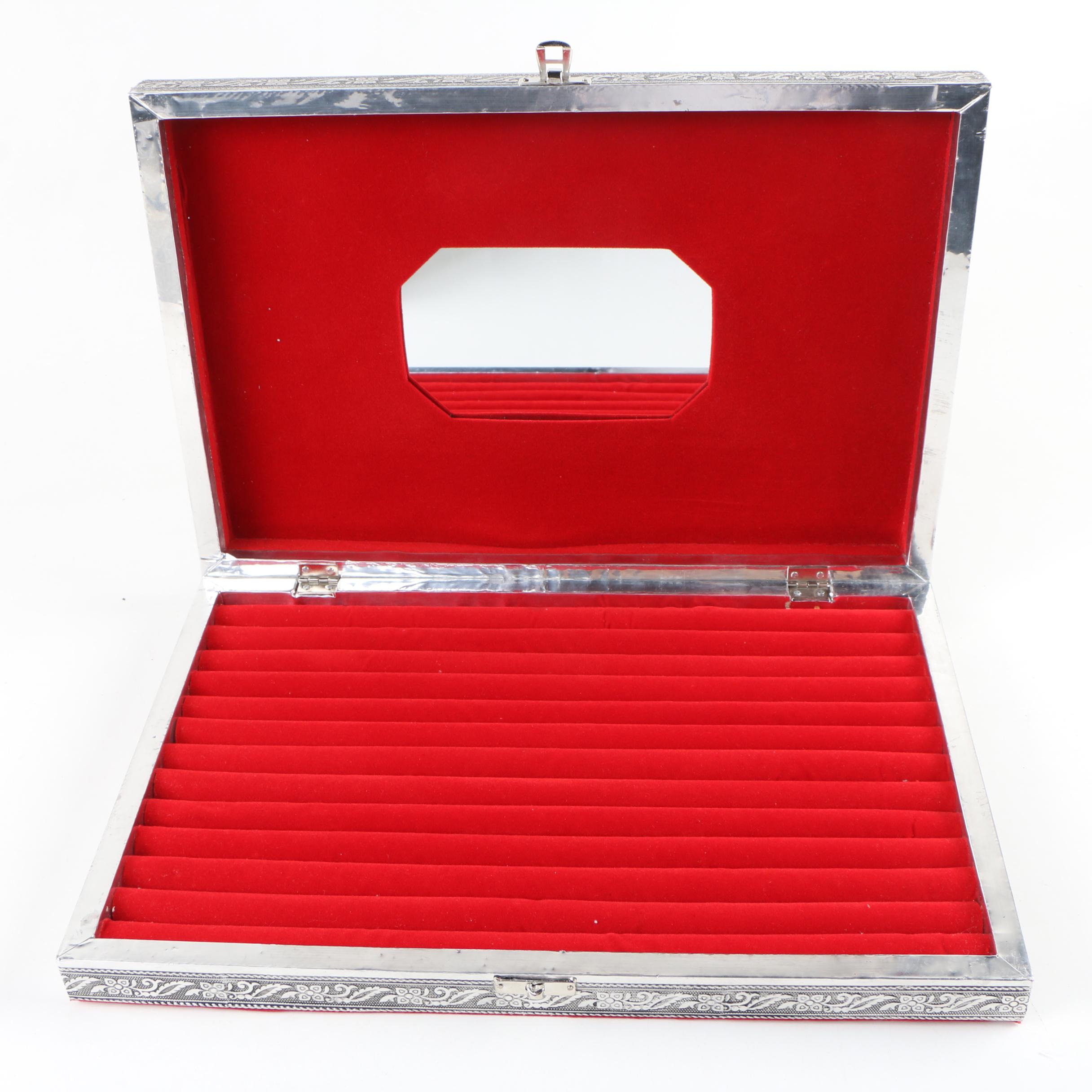 "Handicraft" Stamped Metal Jewelry Display Cases