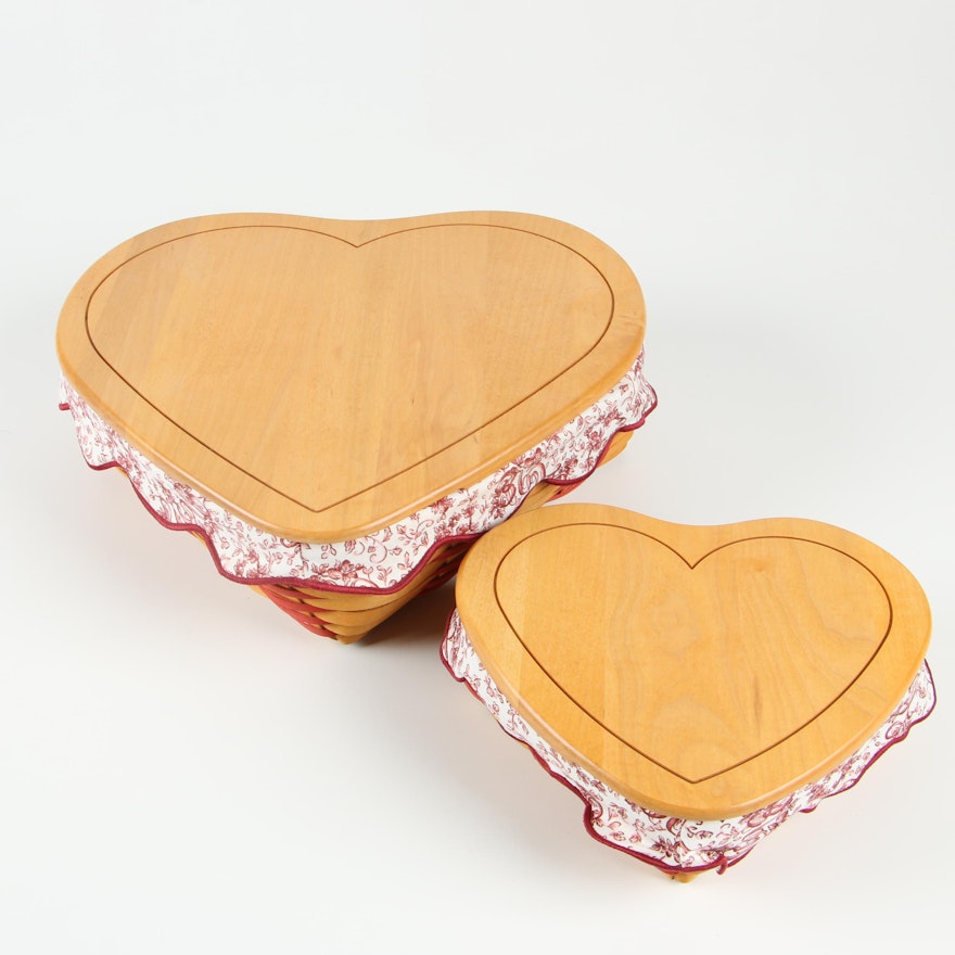 Longaberger "Sweetheart Hostess" Heart-Shaped Baskets, 2000