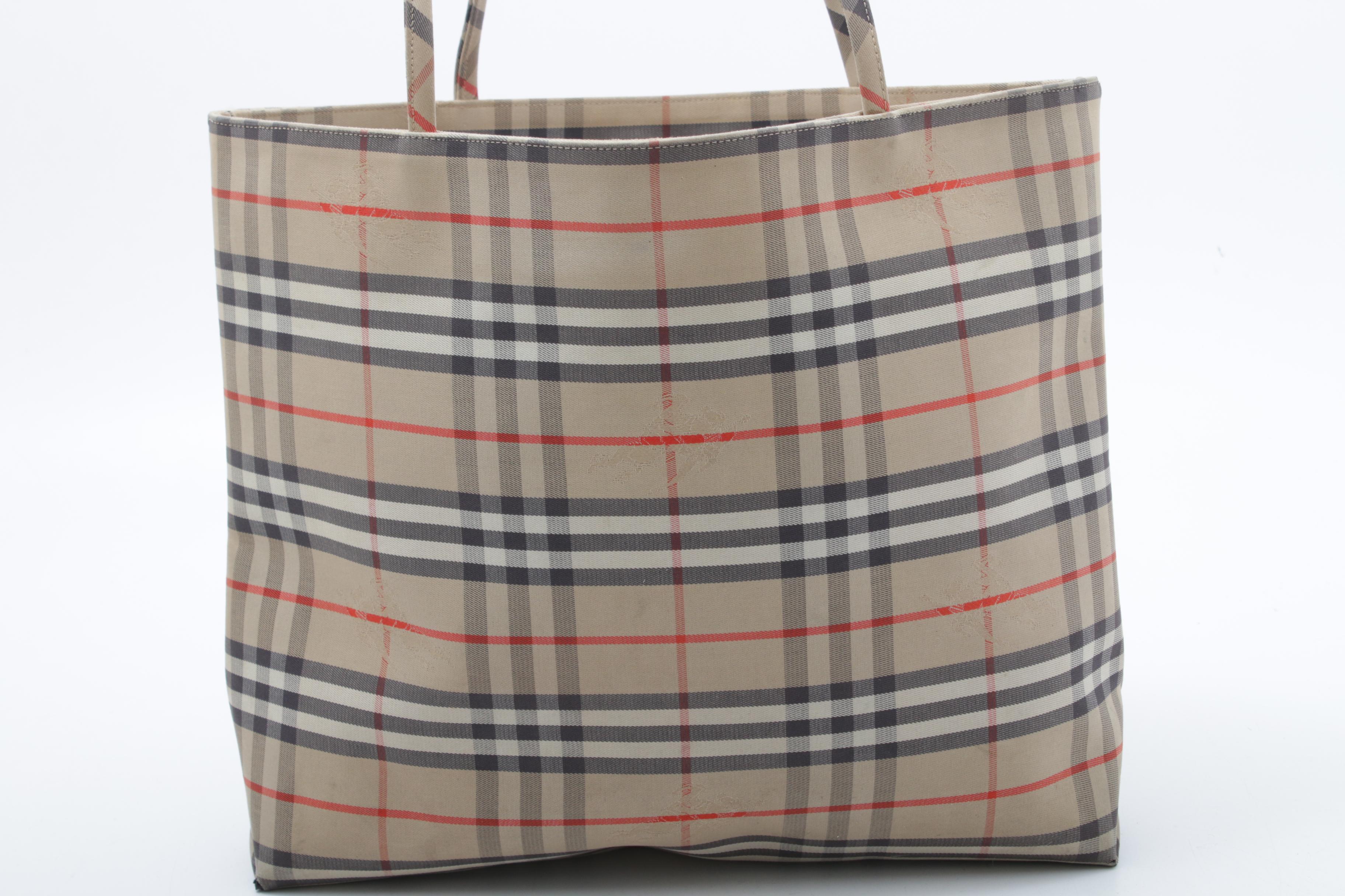 Burberry London "Haymarket Check" Canvas Tote Bag