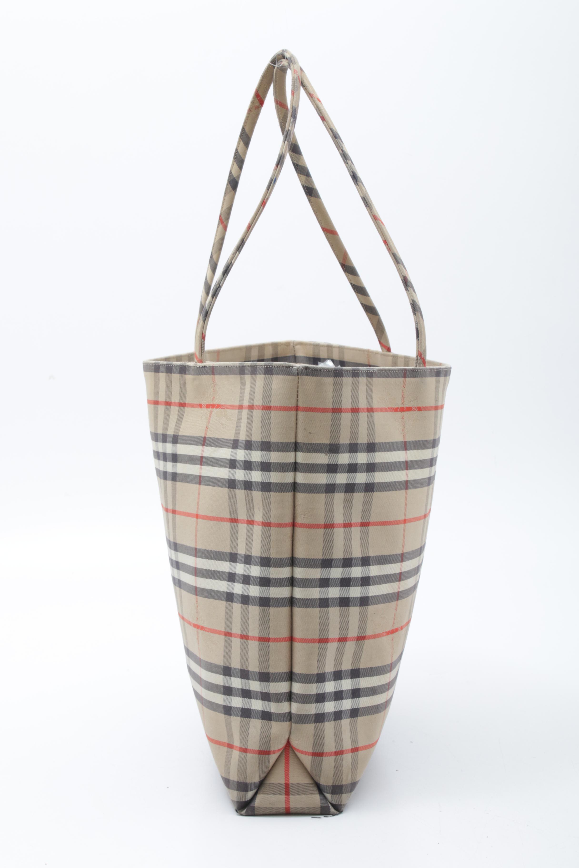 Burberry London "Haymarket Check" Canvas Tote Bag