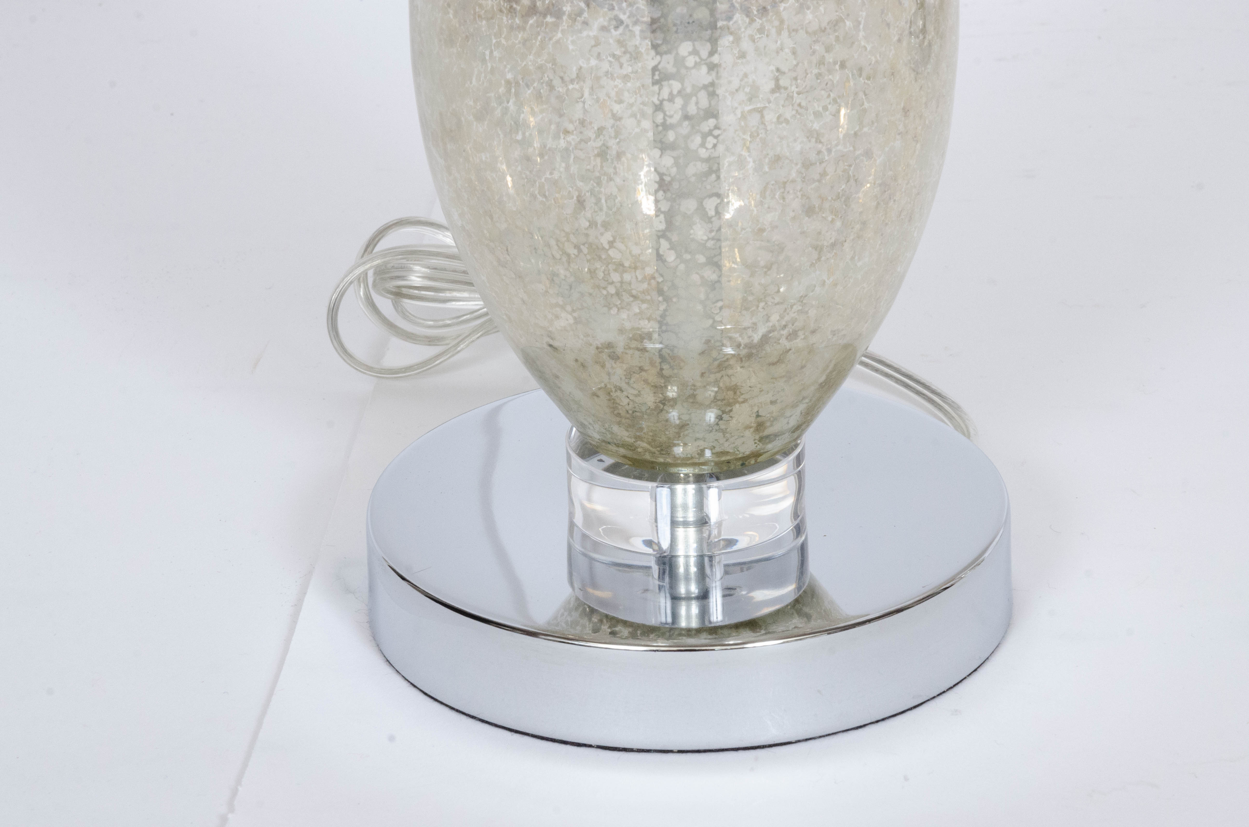 Mercury Glass Style Table Lamps with Textured Fabric Shades