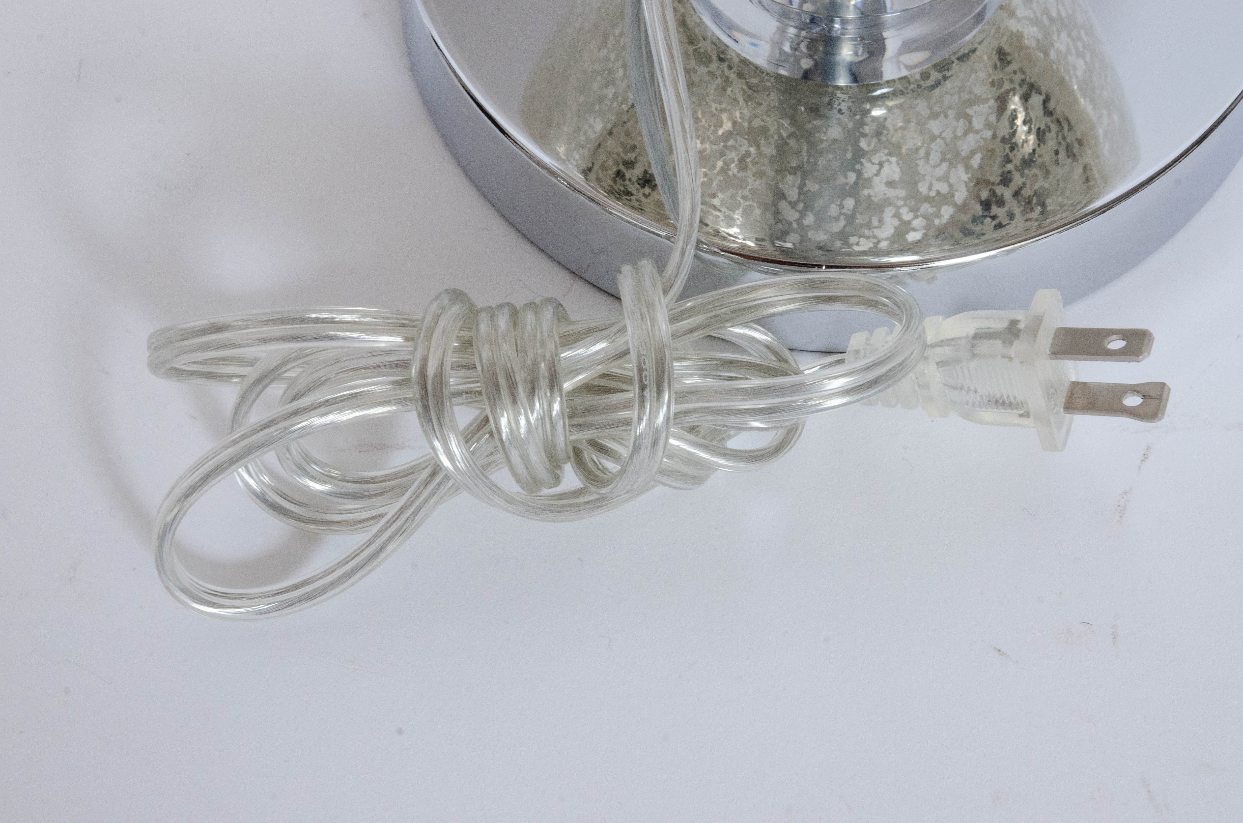 Mercury Glass Style Table Lamps with Textured Fabric Shades