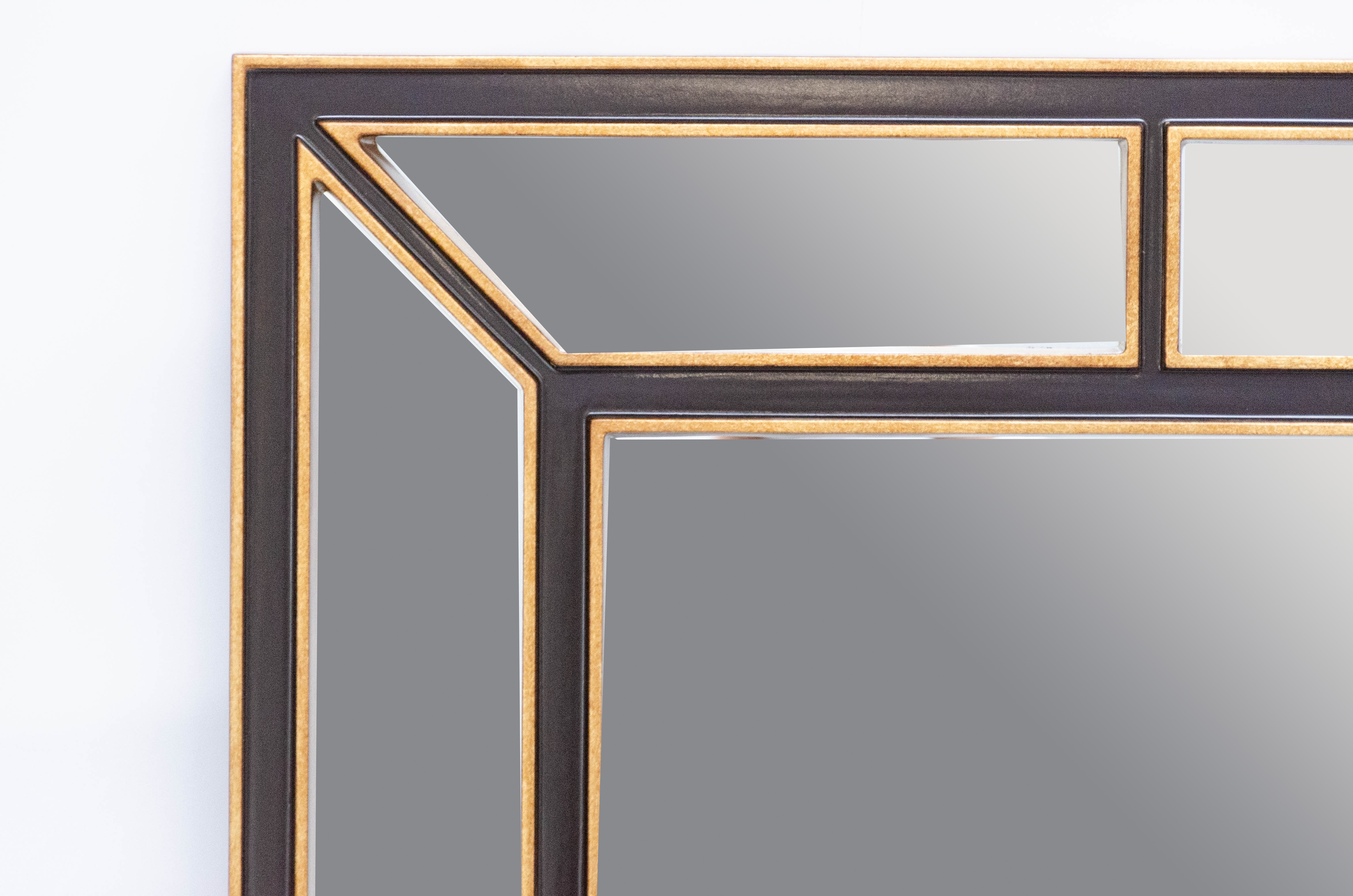 Multi-Panel Wall Mirror with Raised Gilt Border