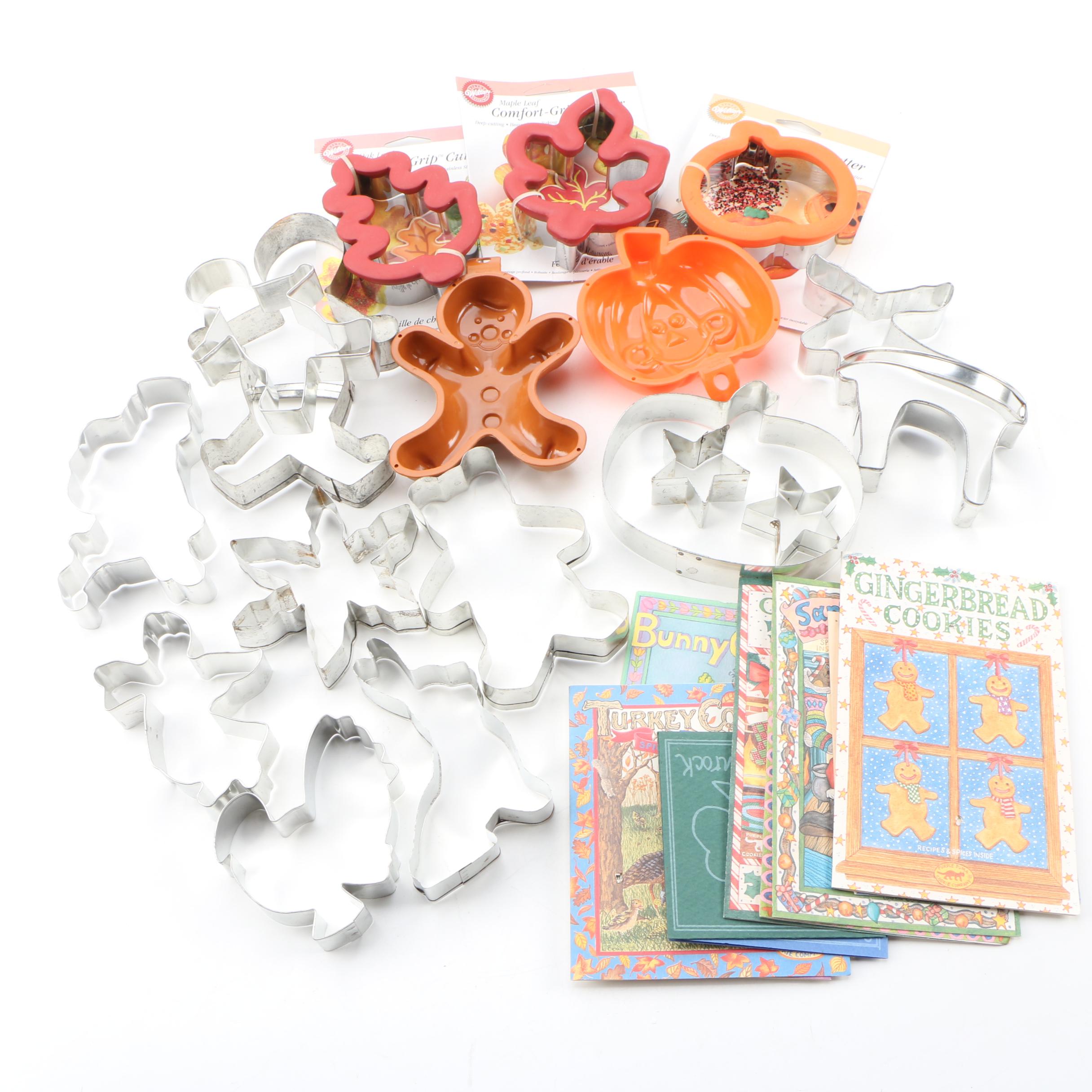 Assorted Seasonal Cookie Cutters and Recipe Cards by Purple Puma Cookie Co.