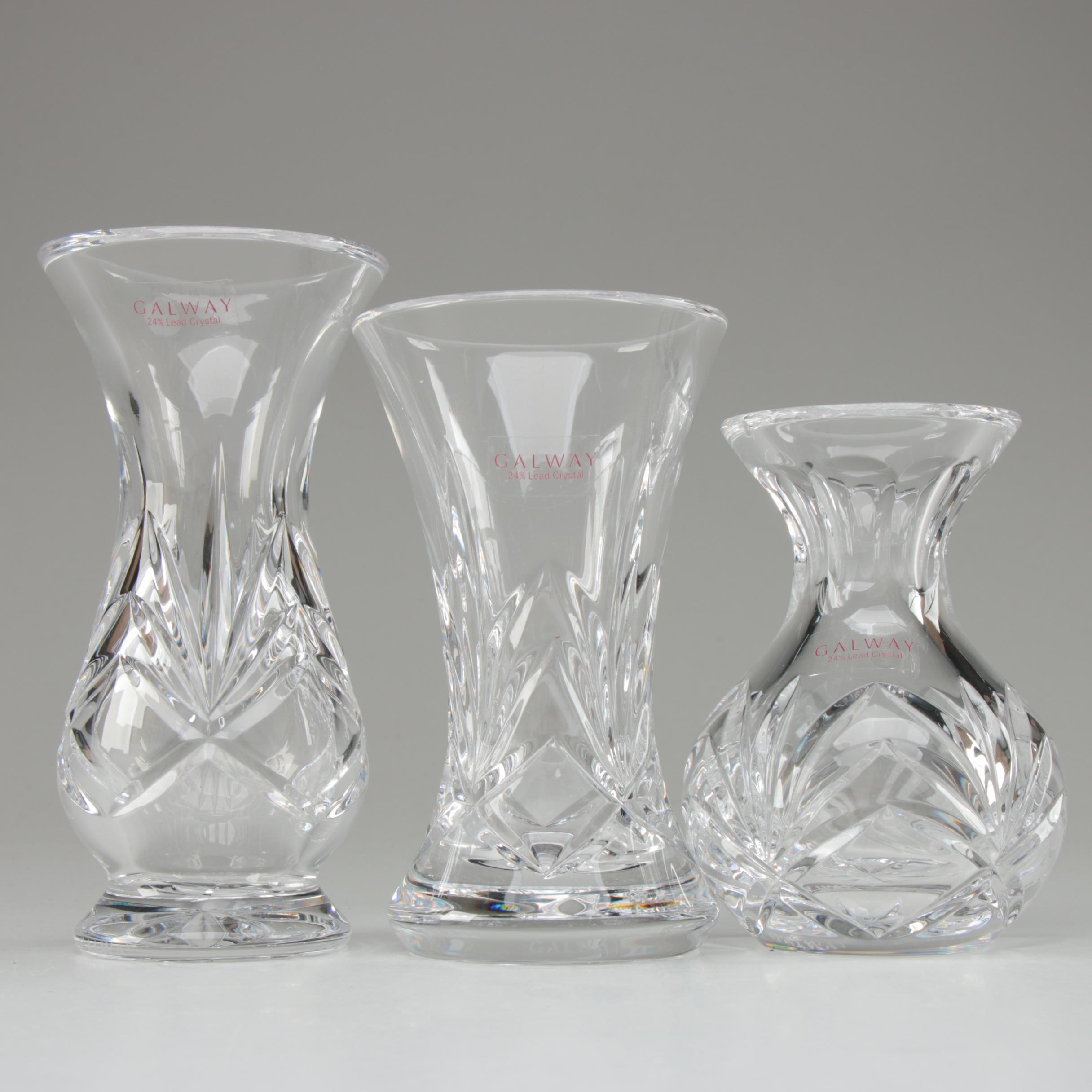 Galway "Kylemore" Crystal Bulb Vases