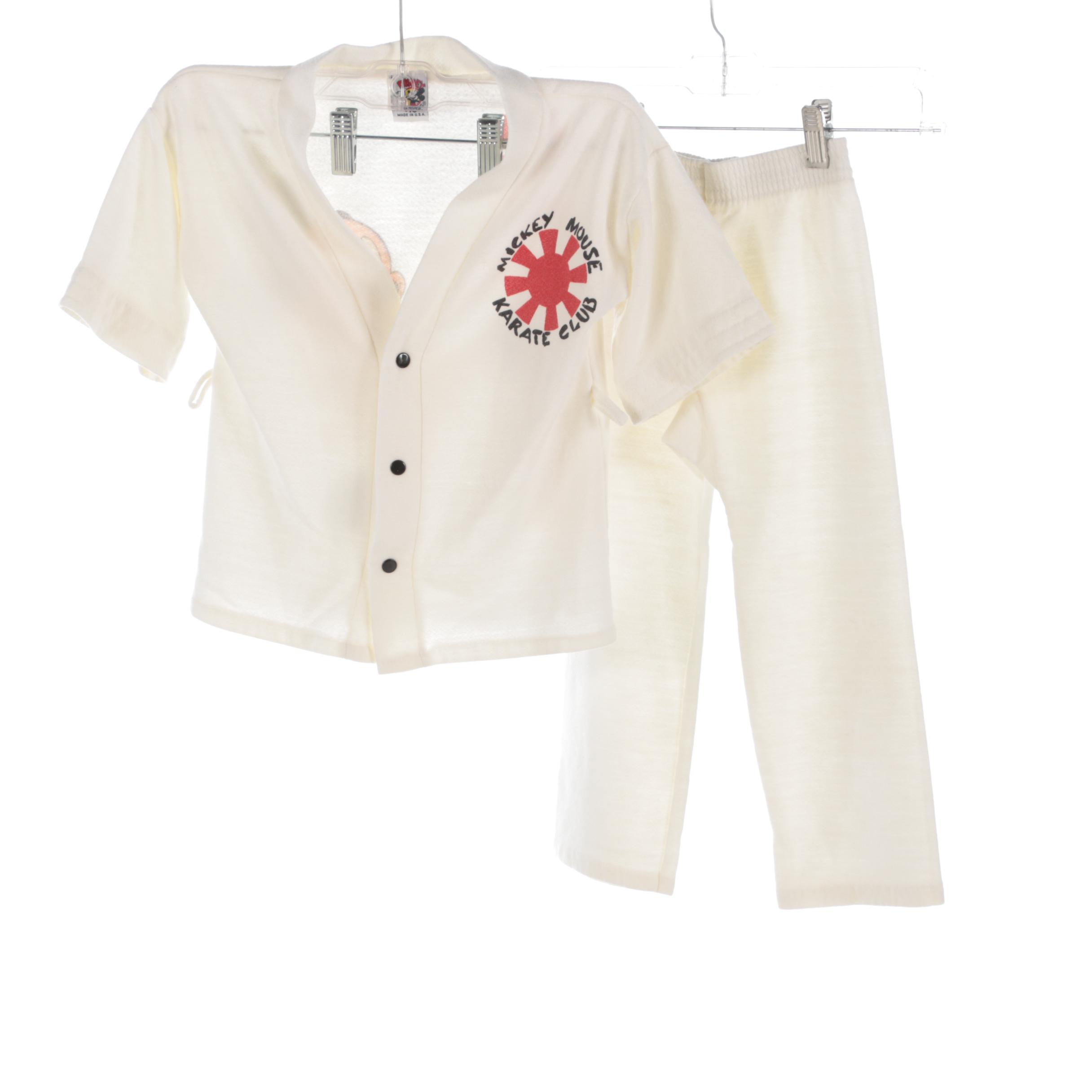 Children's Walt Disney Mickey Mouse Fleece Karate Costume by Jog Togs, Vintage