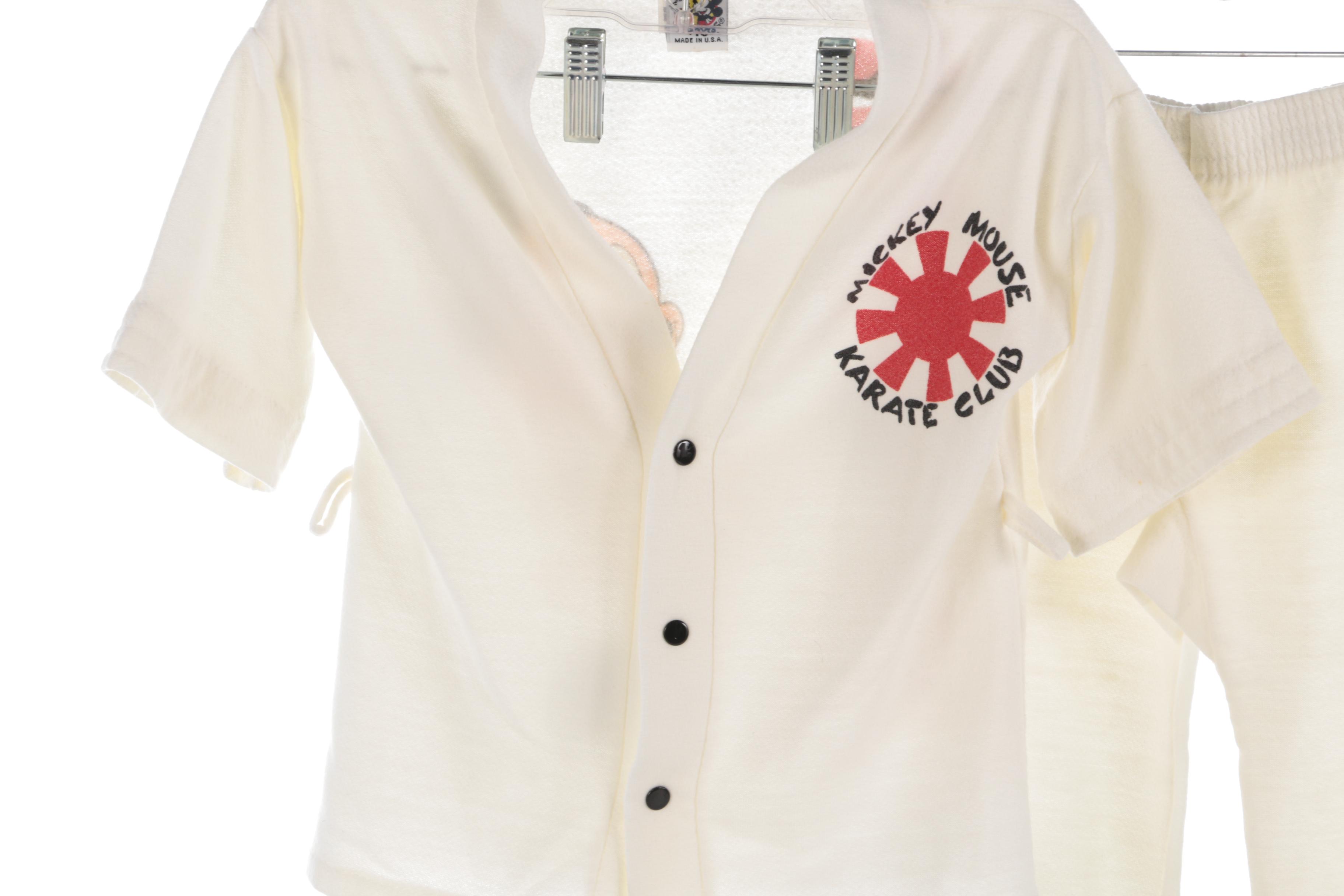 Children's Walt Disney Mickey Mouse Fleece Karate Costume by Jog Togs, Vintage