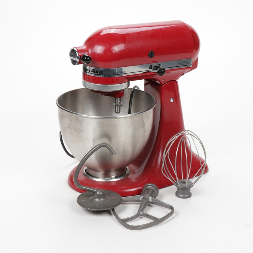 KitchenAid "Ultra Power" Red Stand Mixer with Attachements