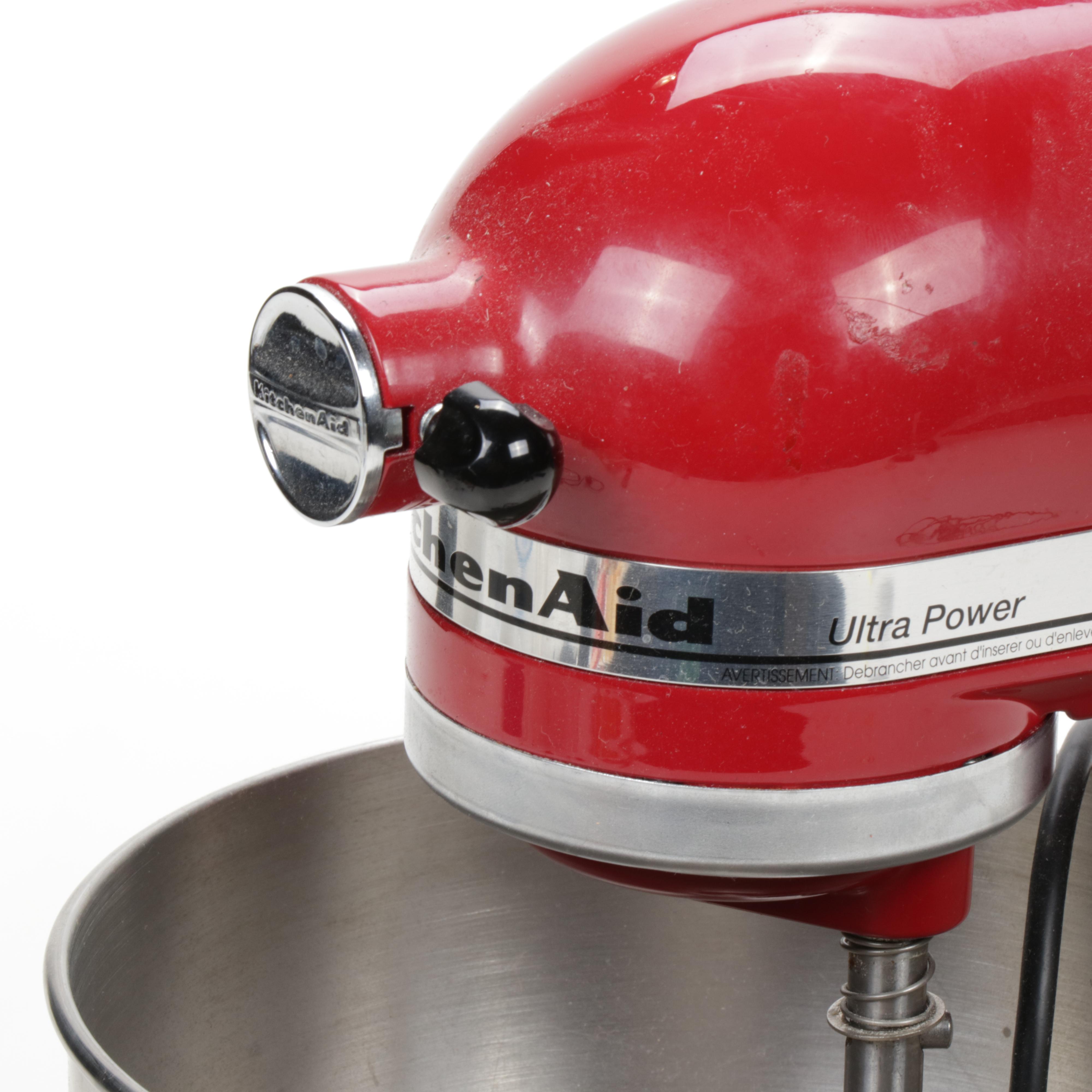 KitchenAid "Ultra Power" Red Stand Mixer with Attachements