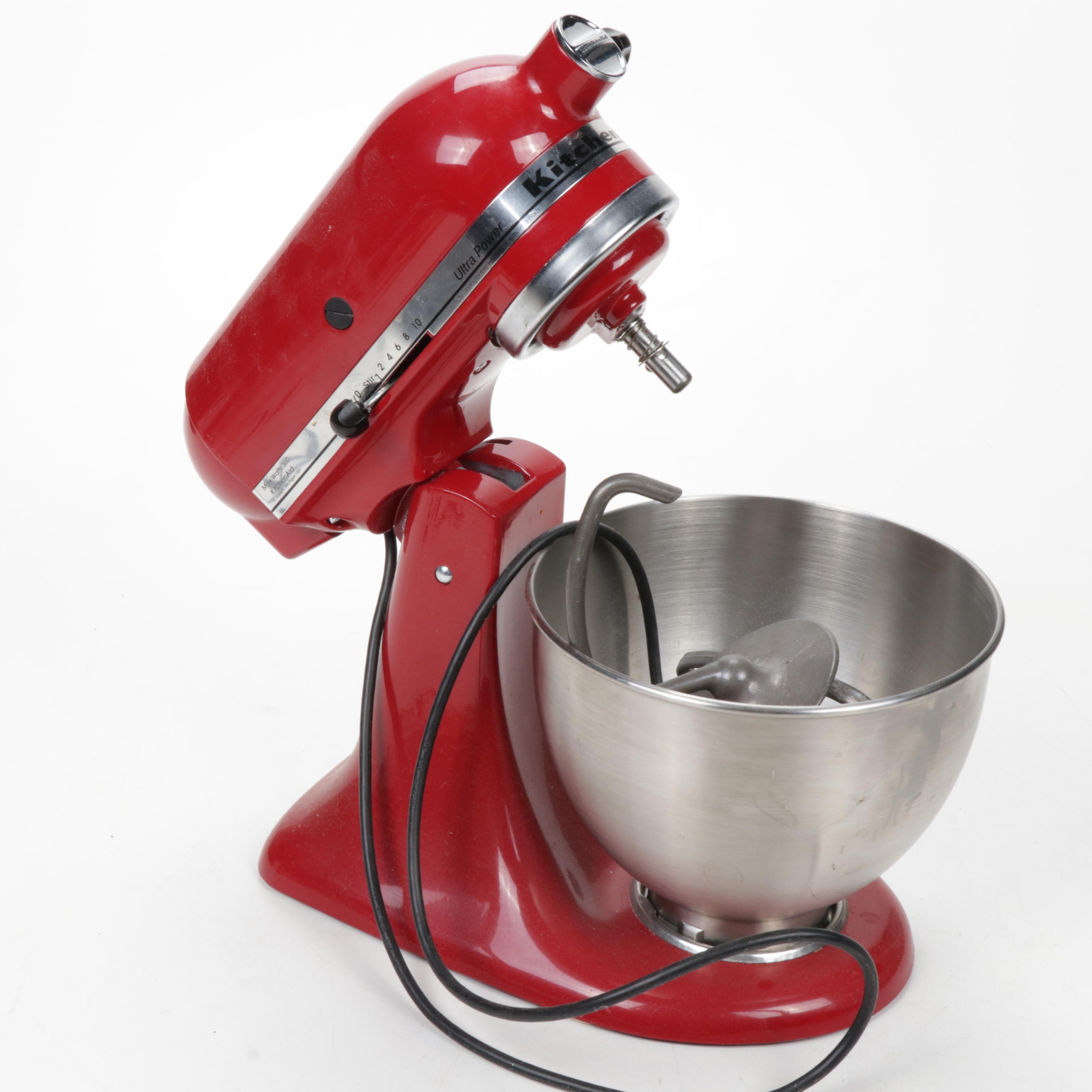 KitchenAid "Ultra Power" Red Stand Mixer with Attachements