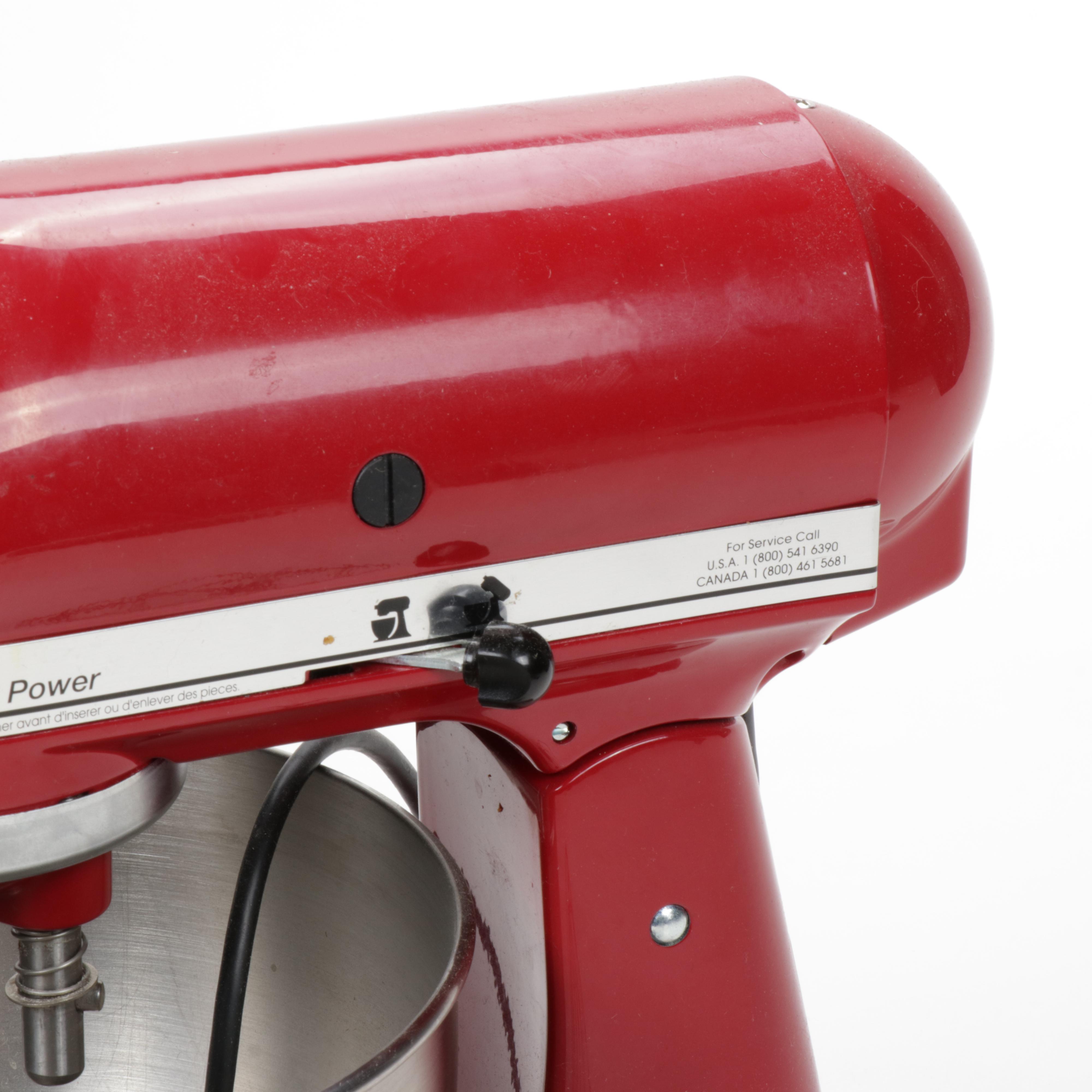 KitchenAid "Ultra Power" Red Stand Mixer with Attachements