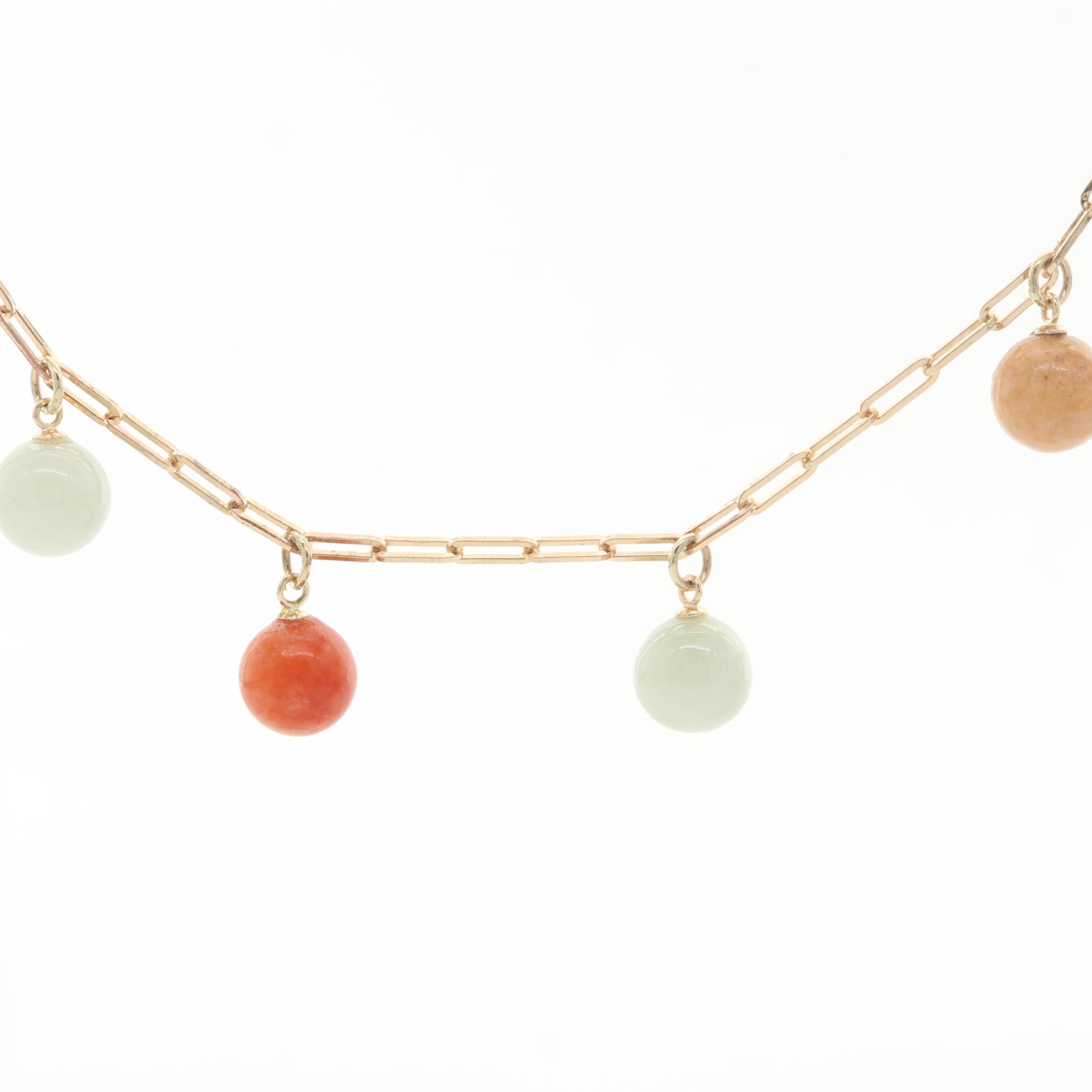 Gold Tone Jadeite Bracelet