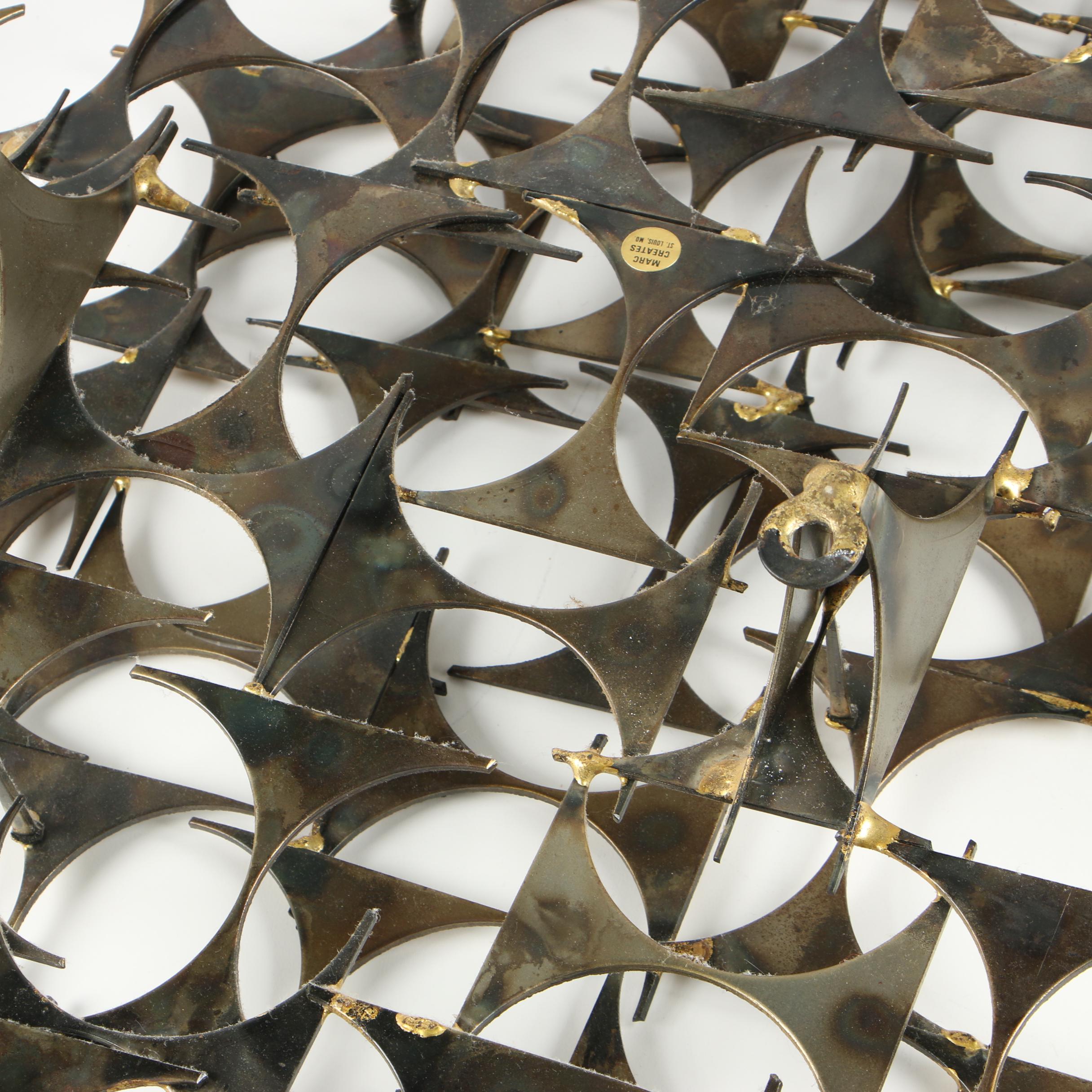 Marc Creates Metal Abstract Wall Sculpture, Late 20th Century