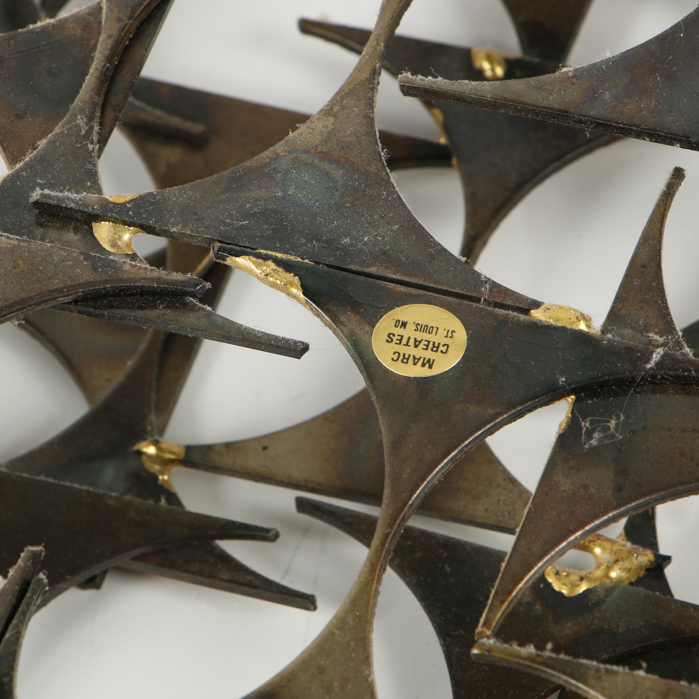 Marc Creates Metal Abstract Wall Sculpture, Late 20th Century