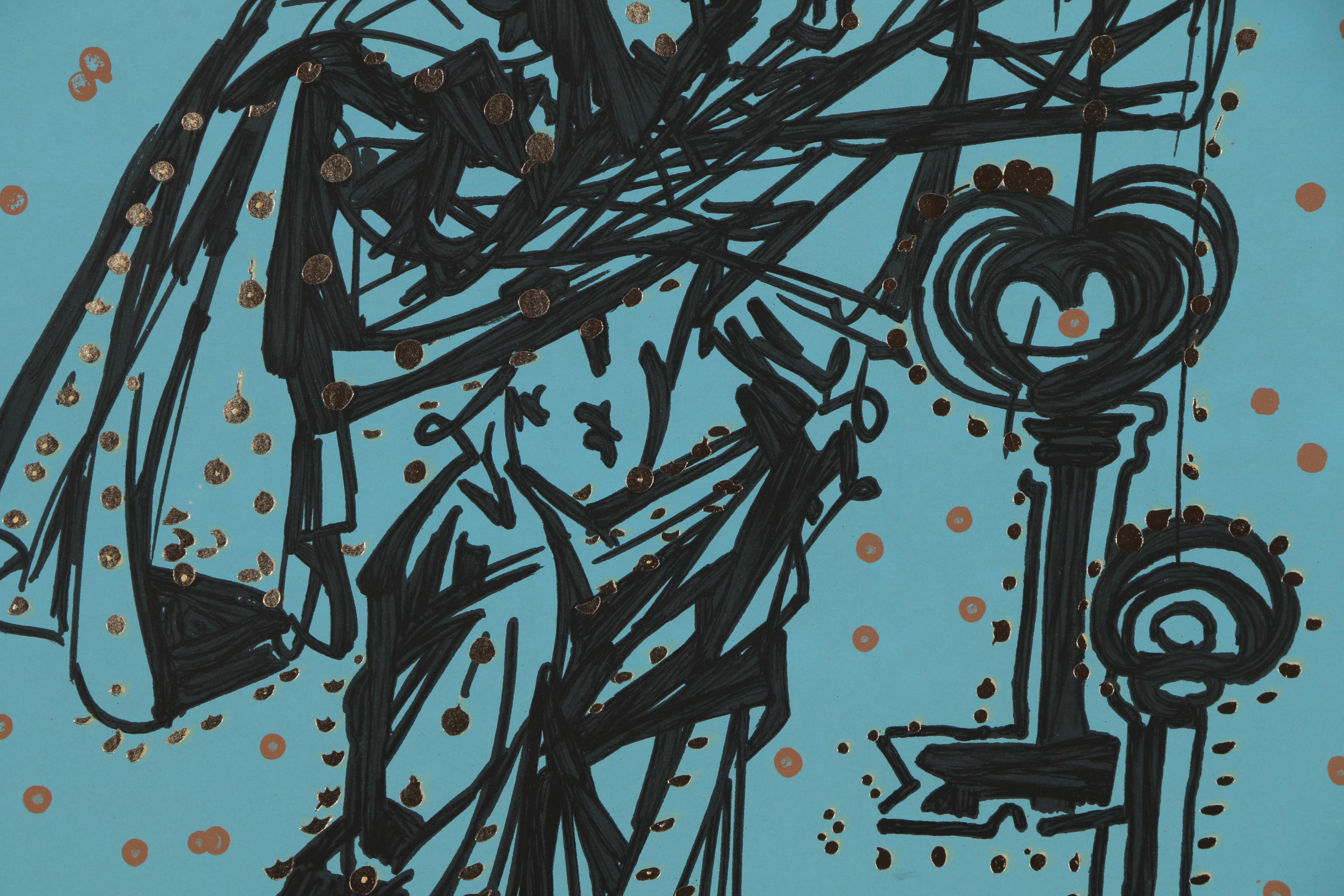 Salvador Dalí Lithograph with Gold Foil "Peter (Keeper of the Keys)"