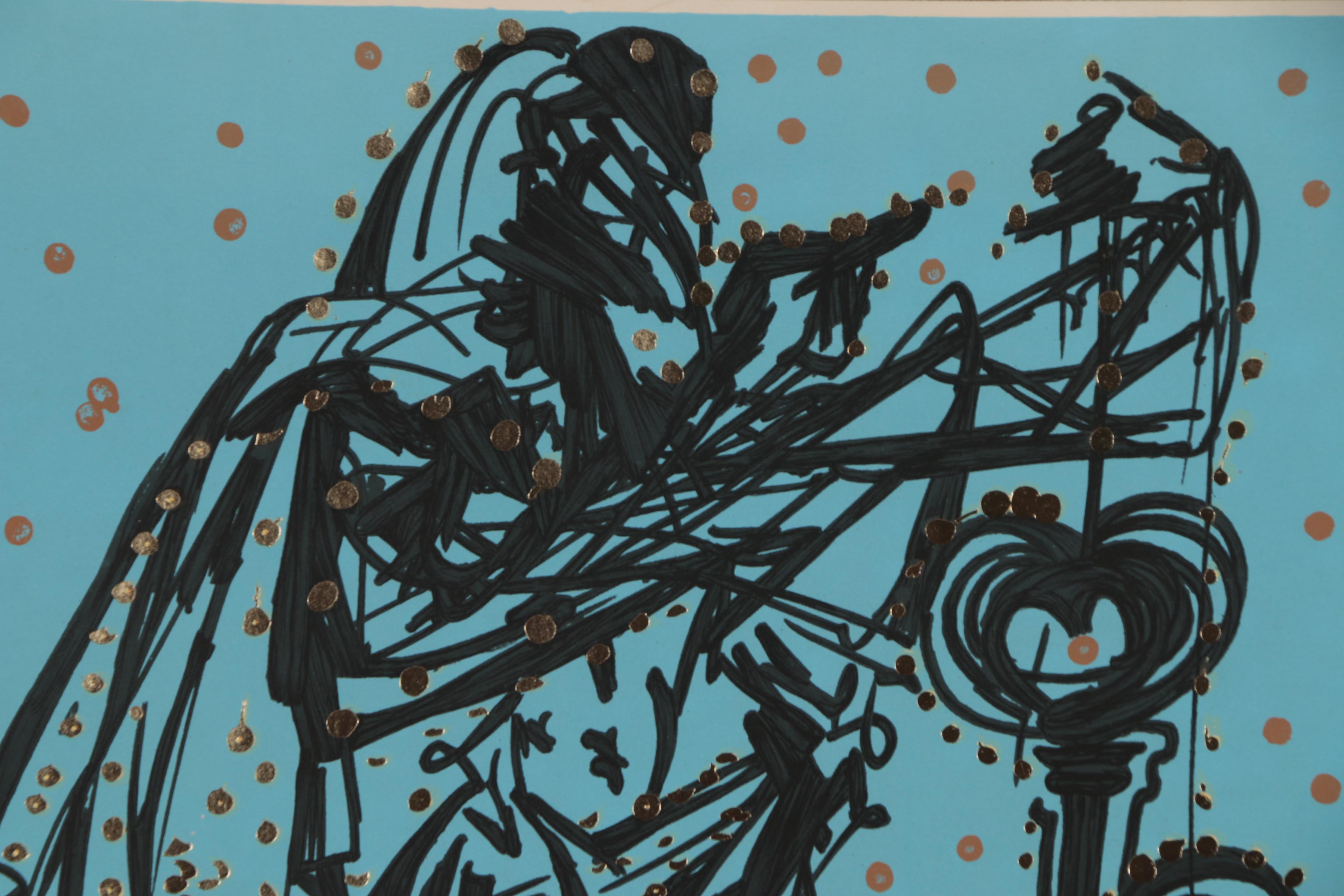 Salvador Dalí Lithograph with Gold Foil "Peter (Keeper of the Keys)"