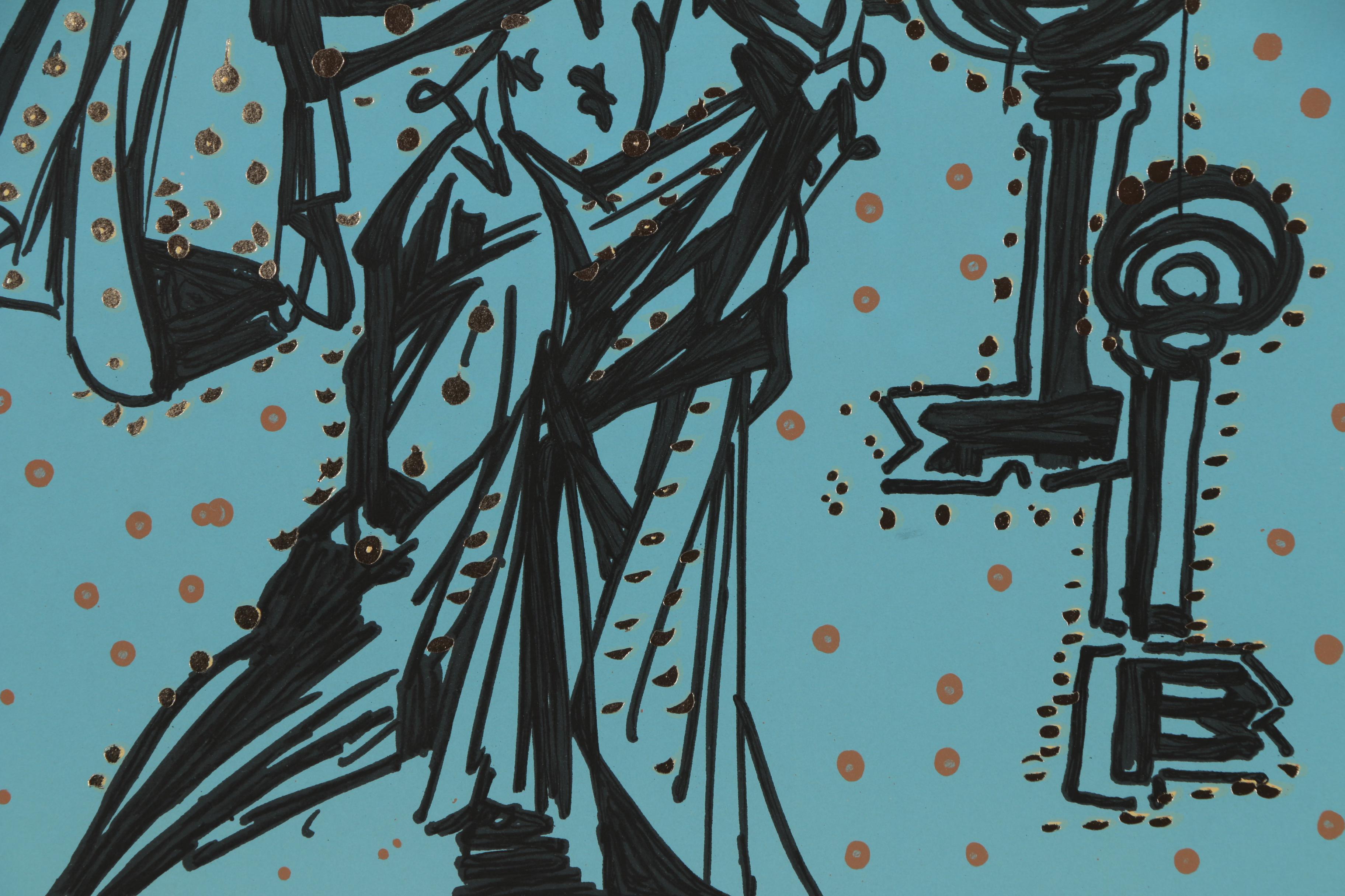 Salvador Dalí Lithograph with Gold Foil "Peter (Keeper of the Keys)"