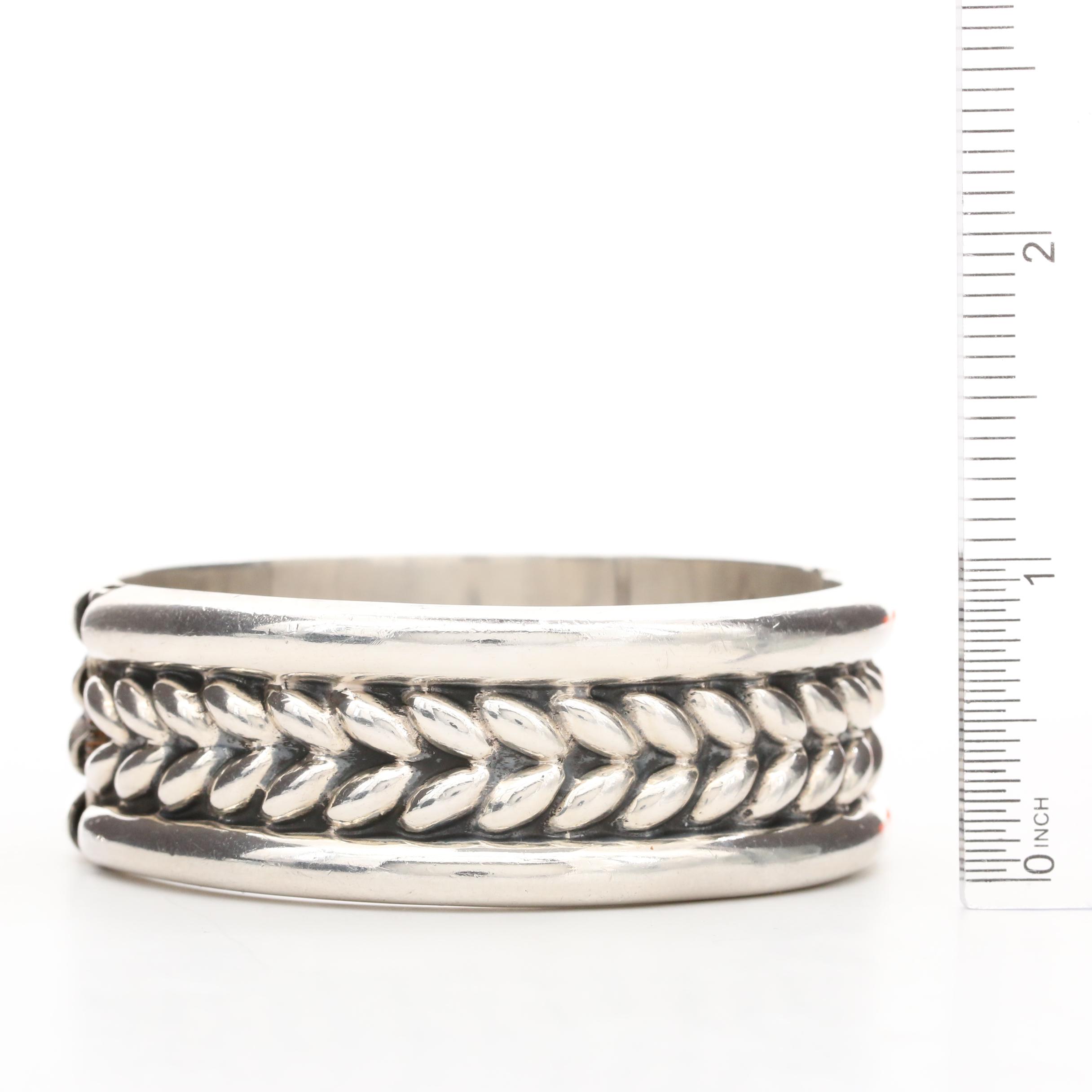 Mexican Sterling Silver Hinged Bracelet