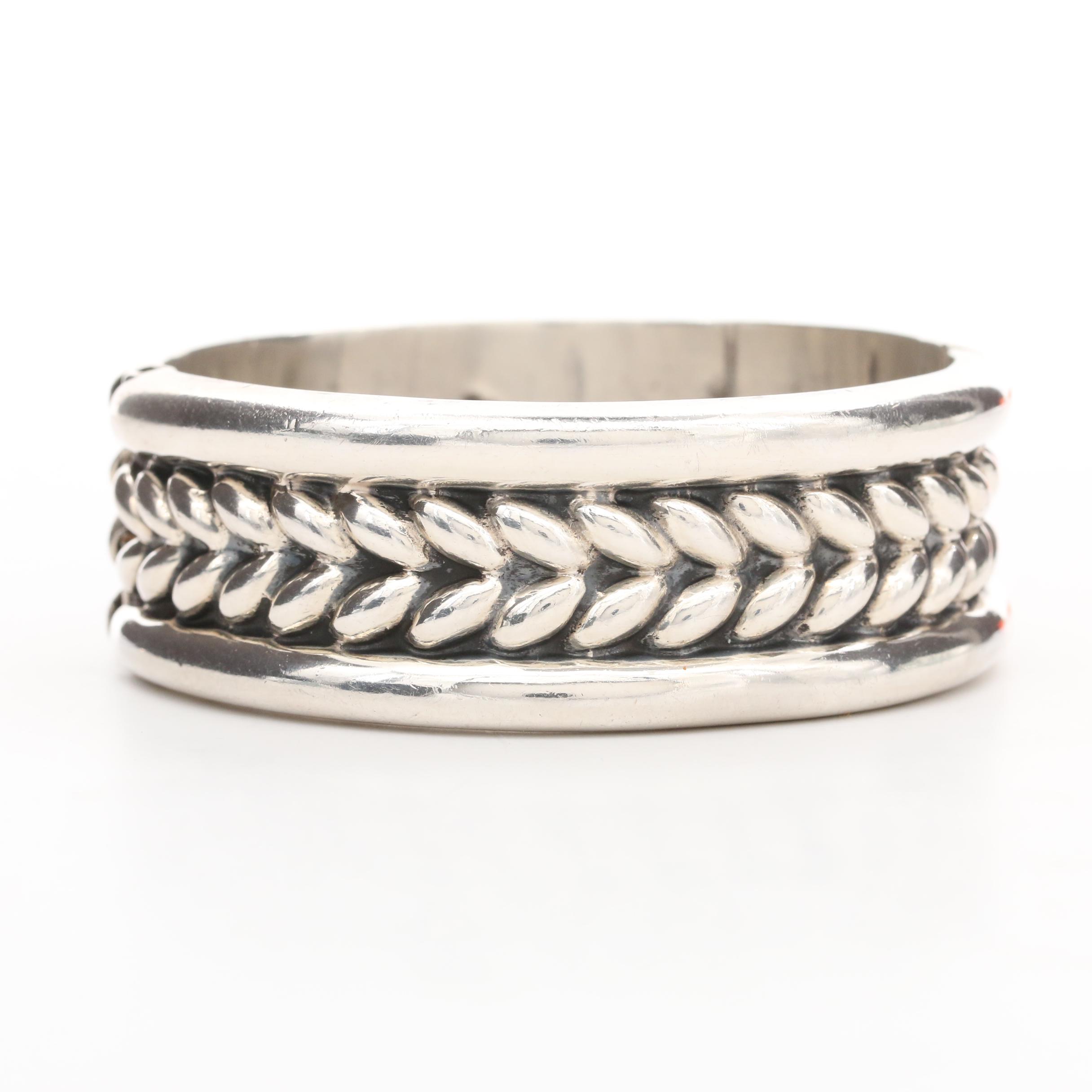 Mexican Sterling Silver Hinged Bracelet