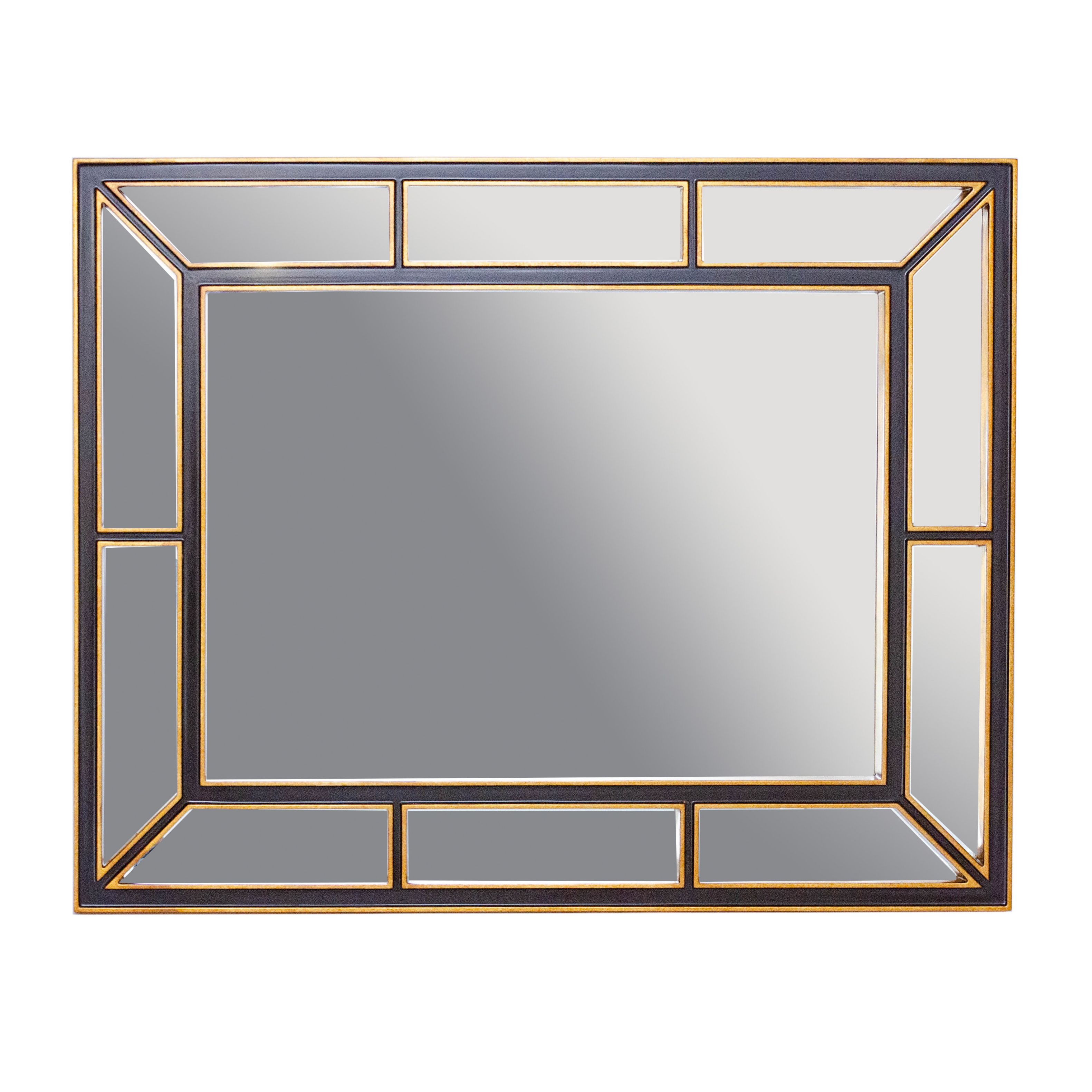 Multi-Panel Wall Mirror with Raised Gilt Border
