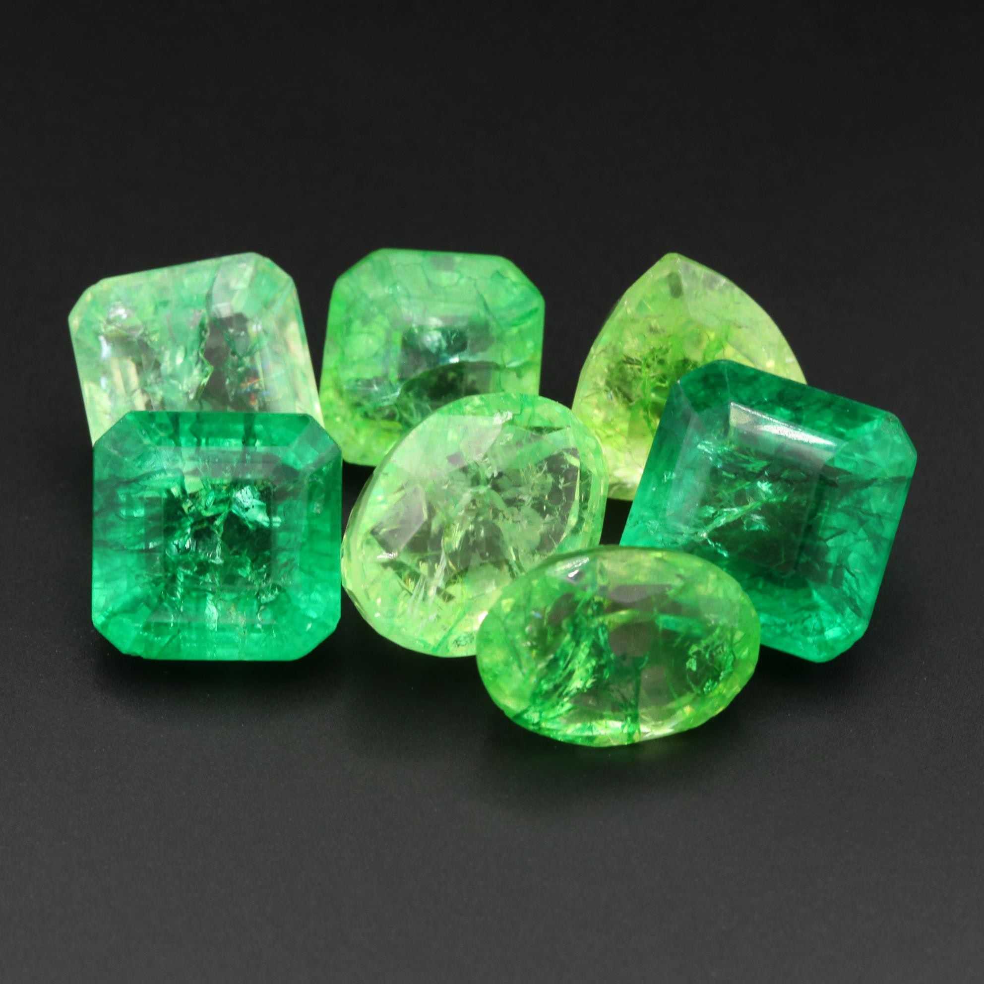 Loose 47.78 CTW Quench Crackled Quartz Gemstones