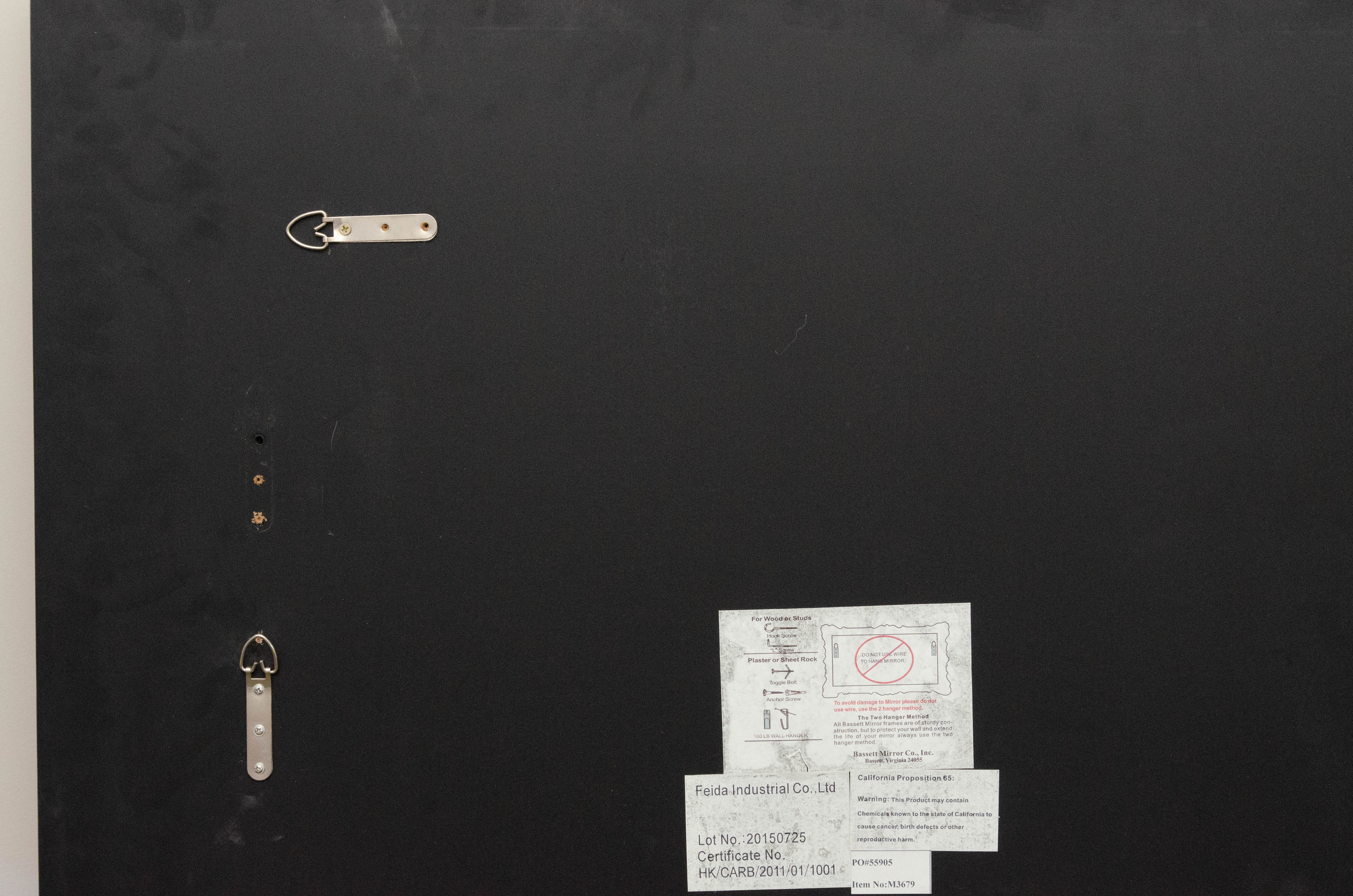 Contemporary Wall Mirror with Panel Border and Gold Tone Dot Highlights