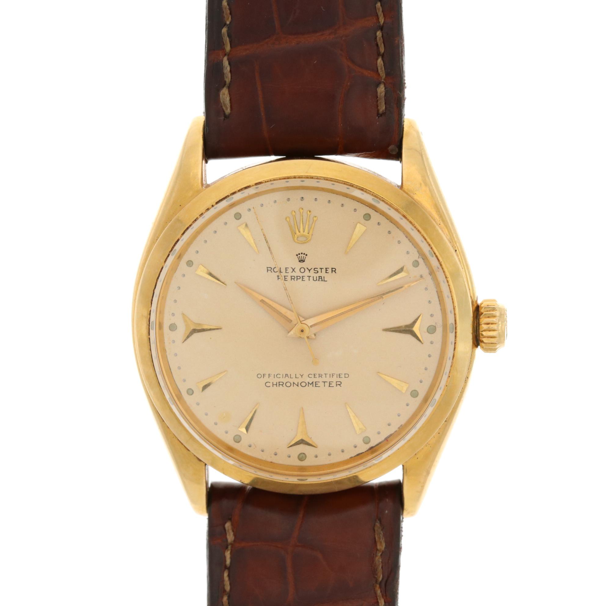 Vintage Rolex Oyster Perpetual 18K Gold Automatic Watch, 1956
