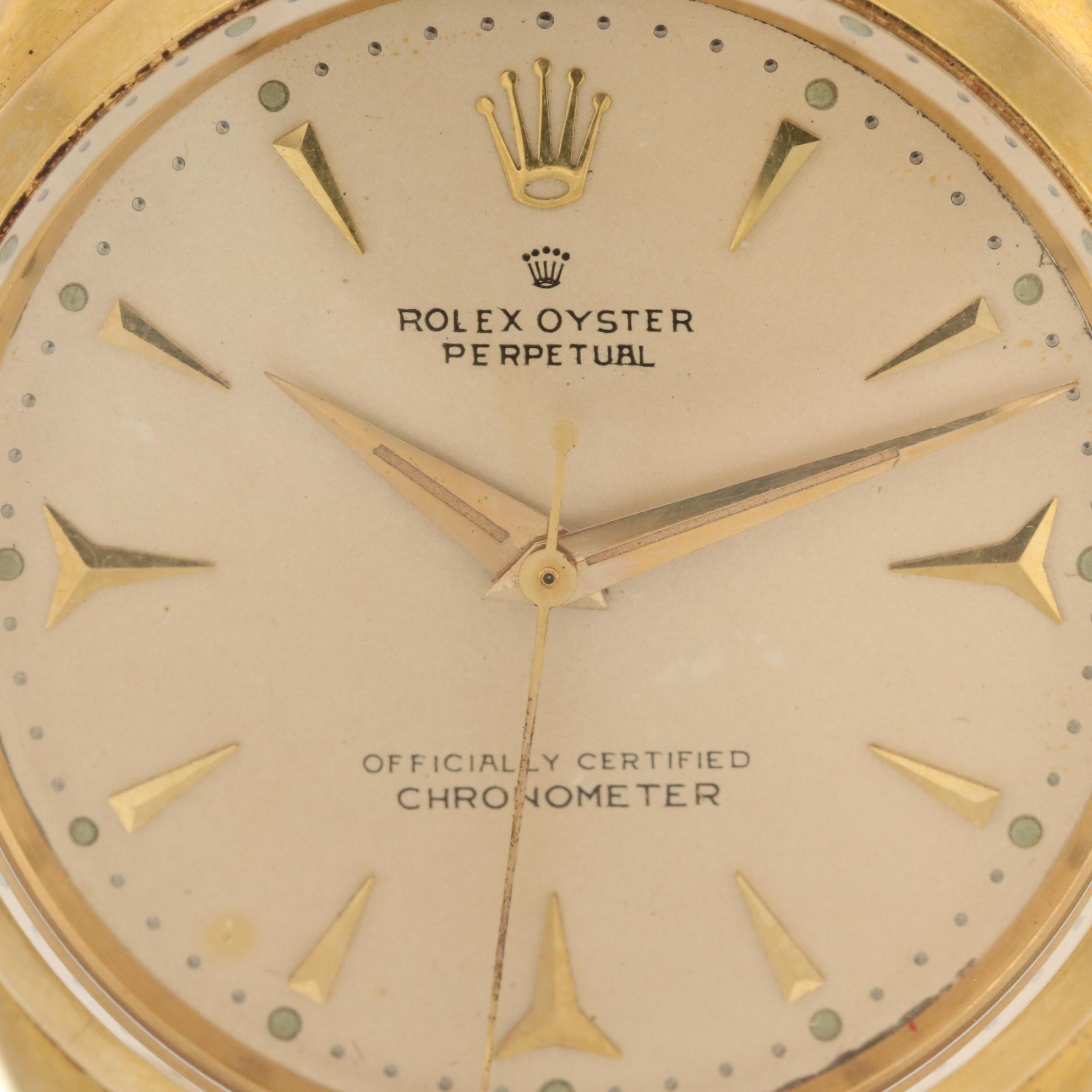 Vintage Rolex Oyster Perpetual 18K Gold Automatic Watch, 1956